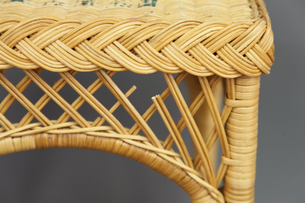 Metal Towel Rack and Wicker Stand