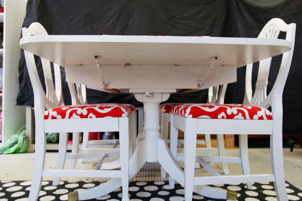 Painted Duncan Phyfe Table and Chair Set