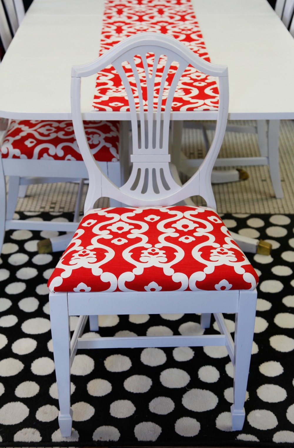 Painted Duncan Phyfe Table and Chair Set