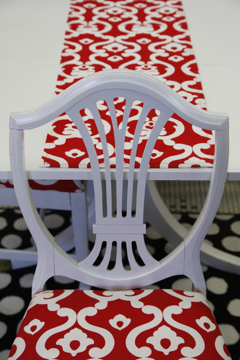 Painted Duncan Phyfe Table and Chair Set