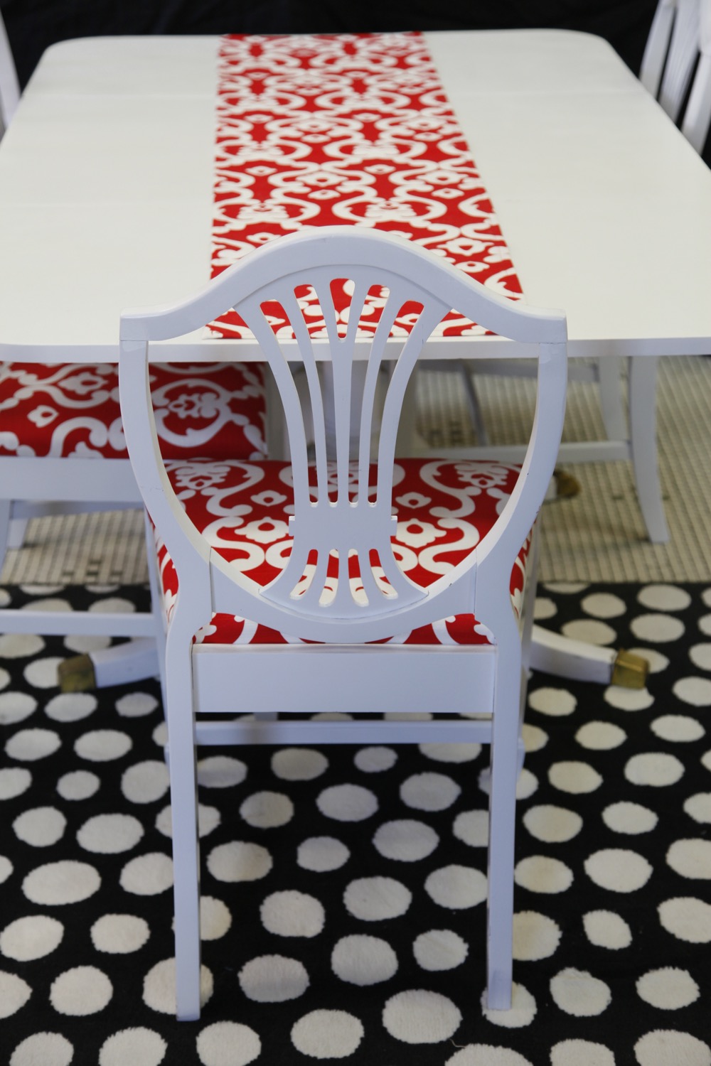 Painted Duncan Phyfe Table and Chair Set