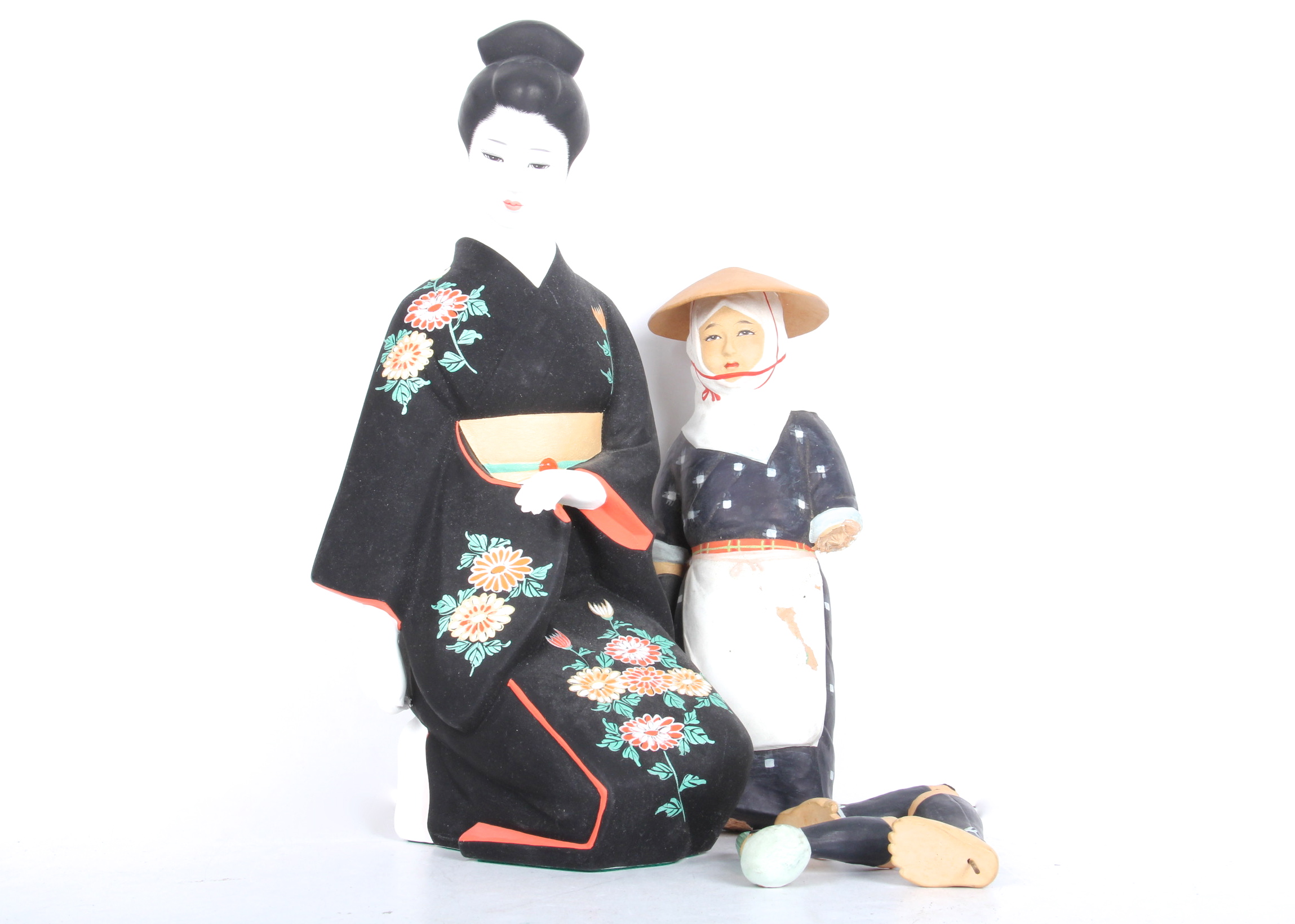 Pair of Ceramic Japanese Figurines