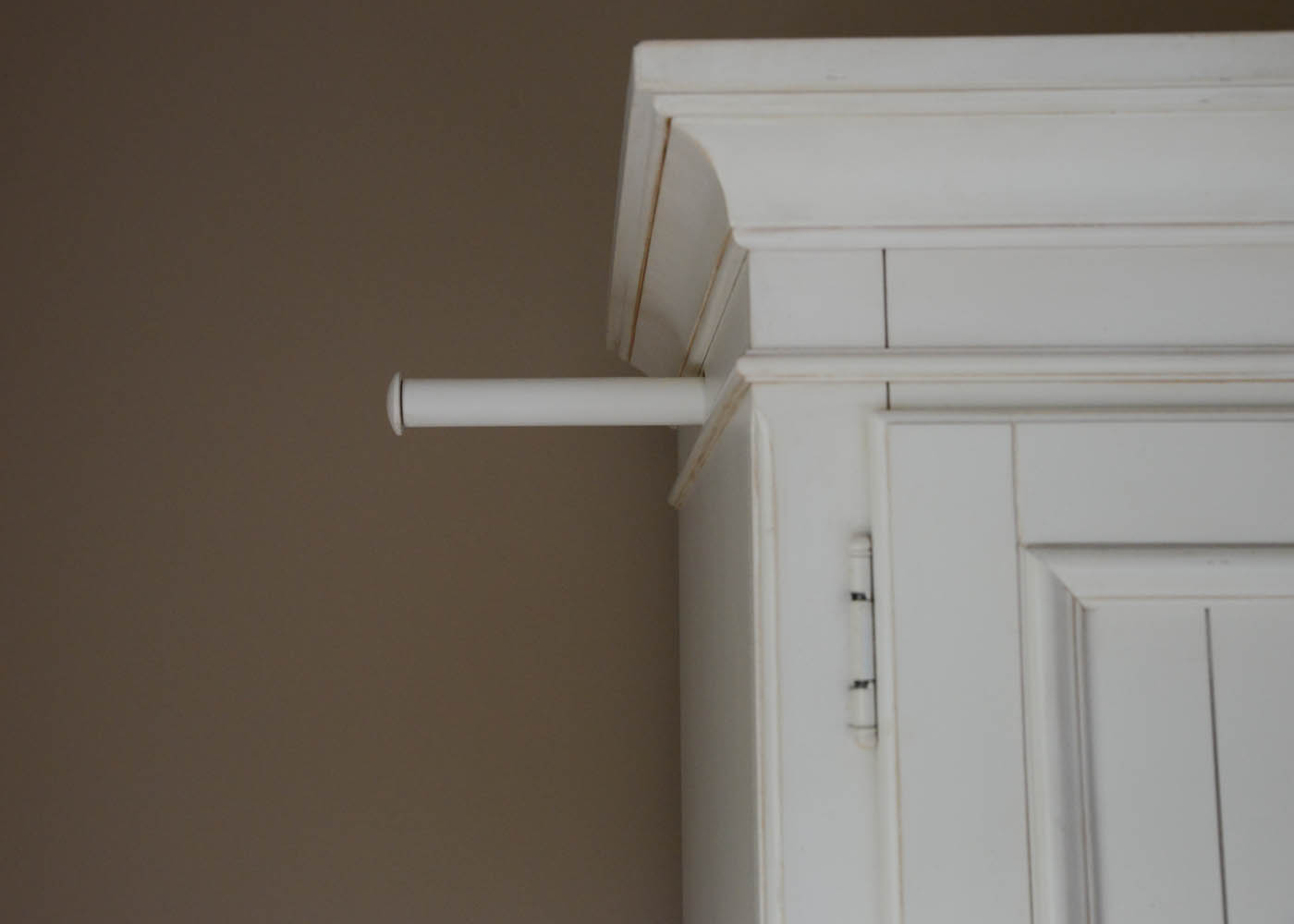 Ethan Allen Antique White Paneled Wardrobe