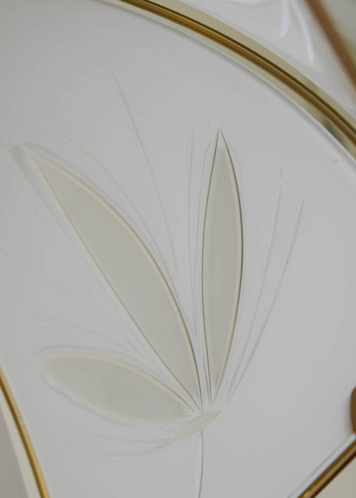 Vintage 80s Brass and Cut Glass Ceiling Light Fixture