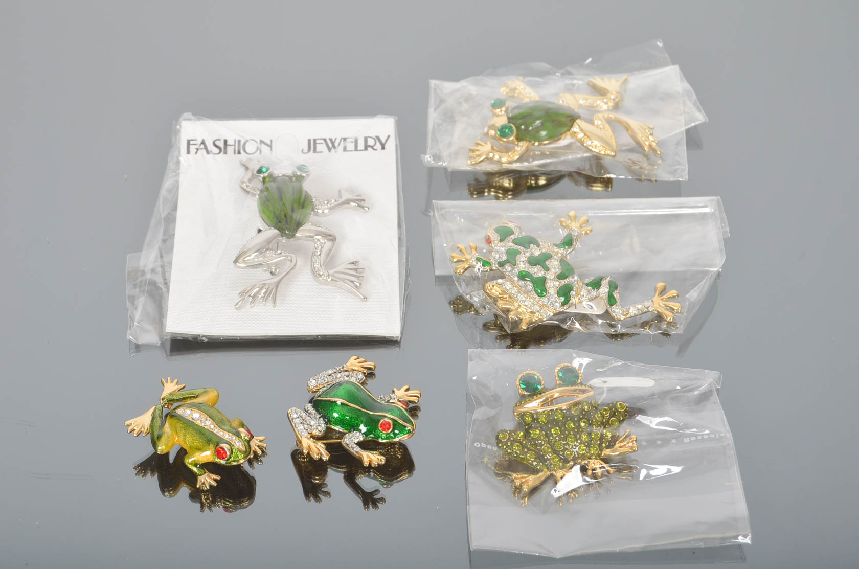 Collection of Vintage Frog Brooches