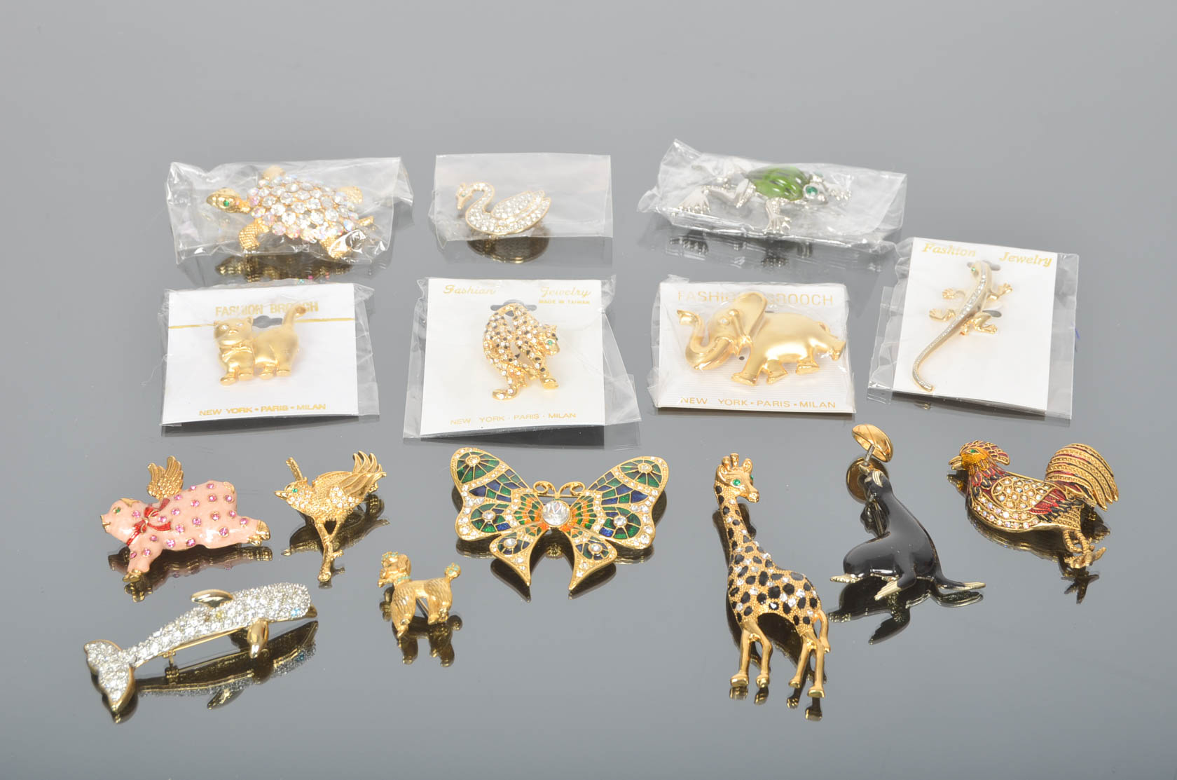 Collection of Various Vintage Animal Brooches