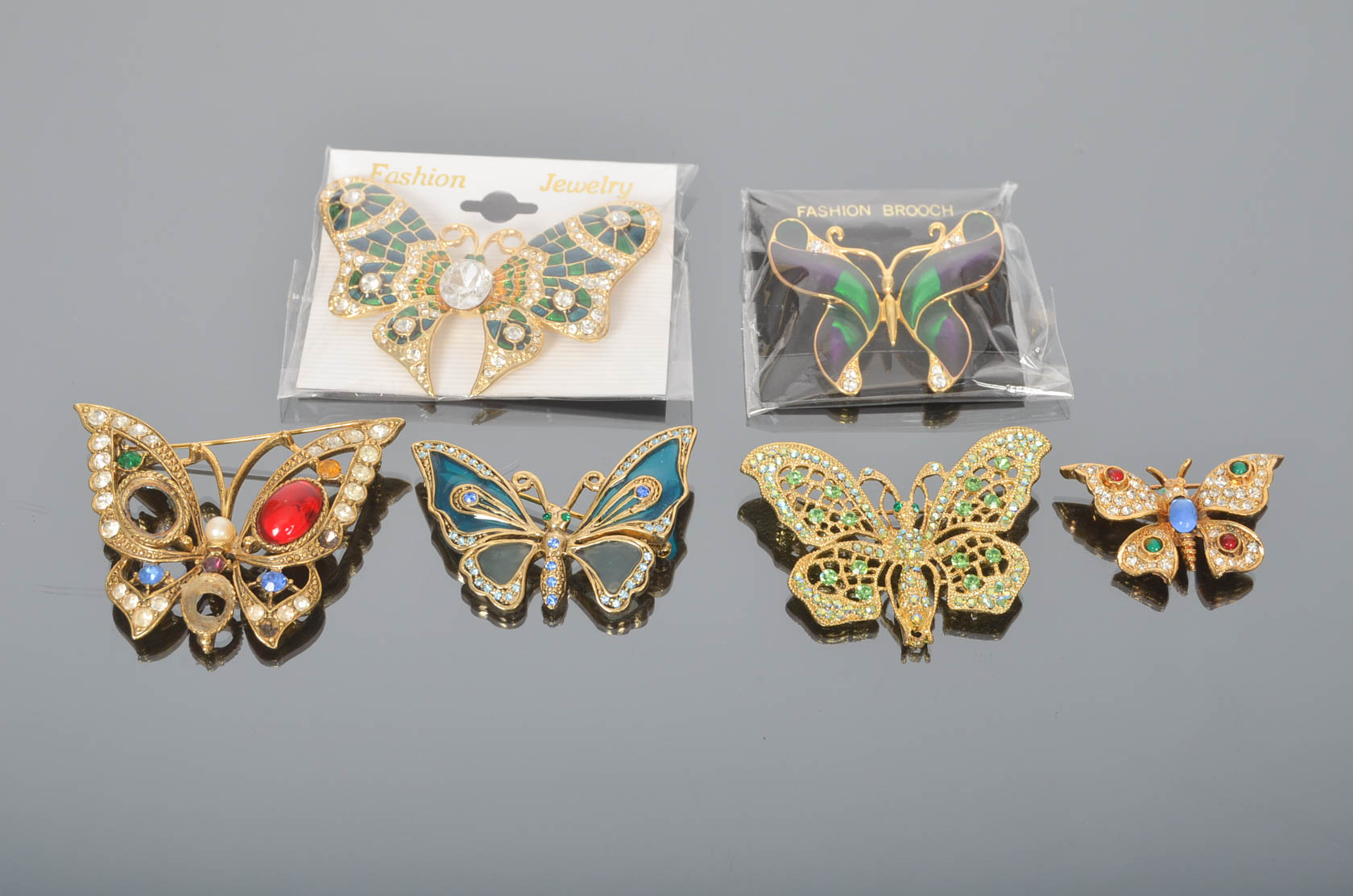 Assortment of Vintage Butterfly Brooches