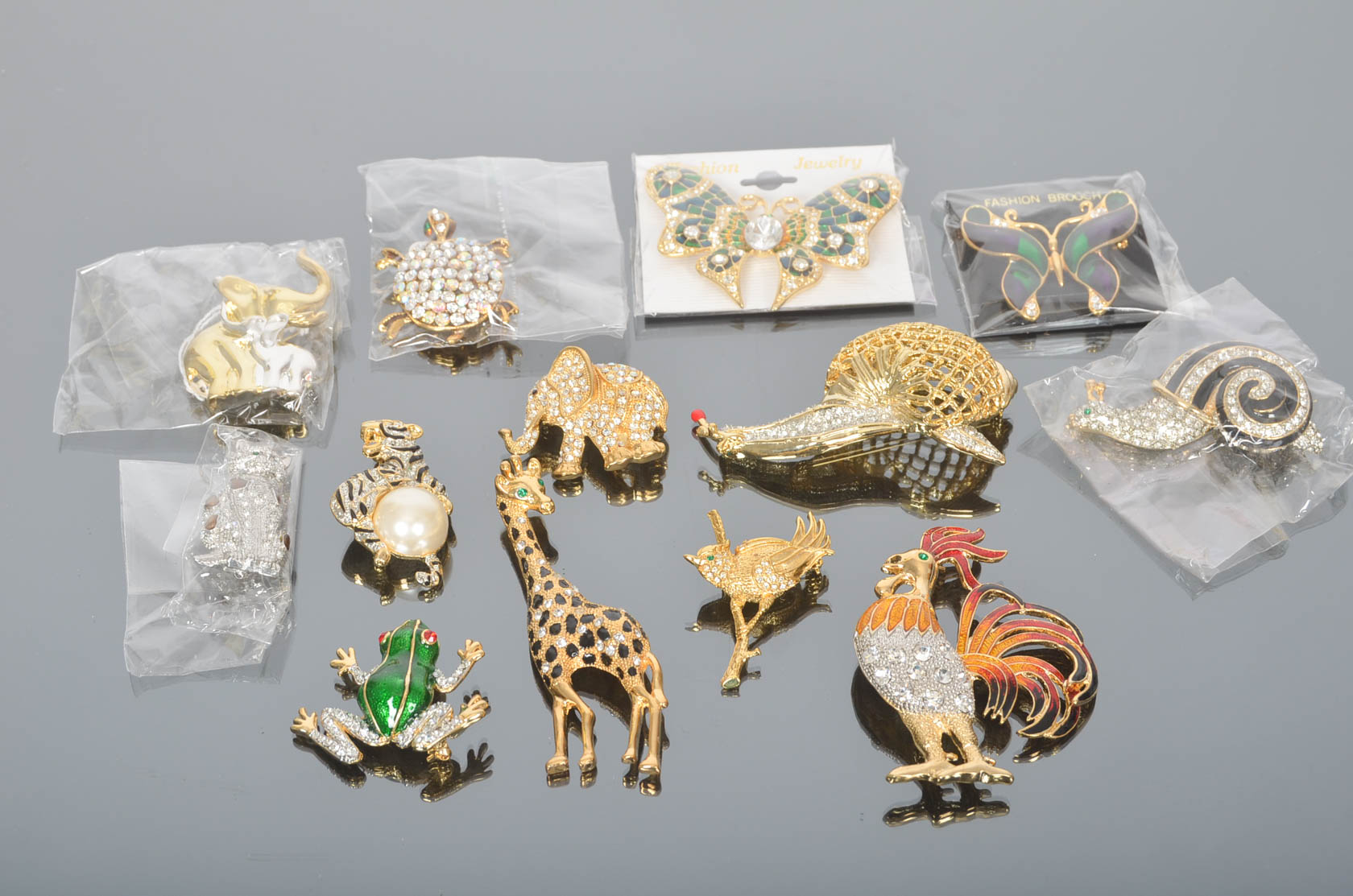 Collection of Vintage Animal Brooches