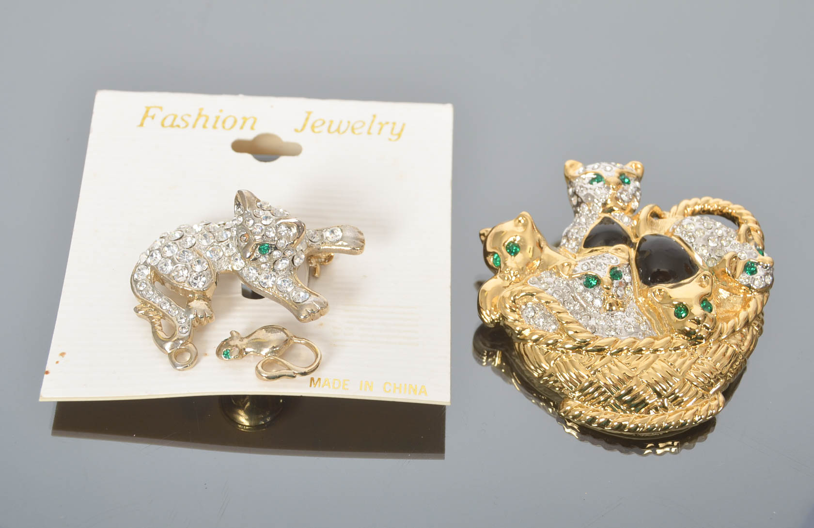 Assortment of Vintage Cat Brooches