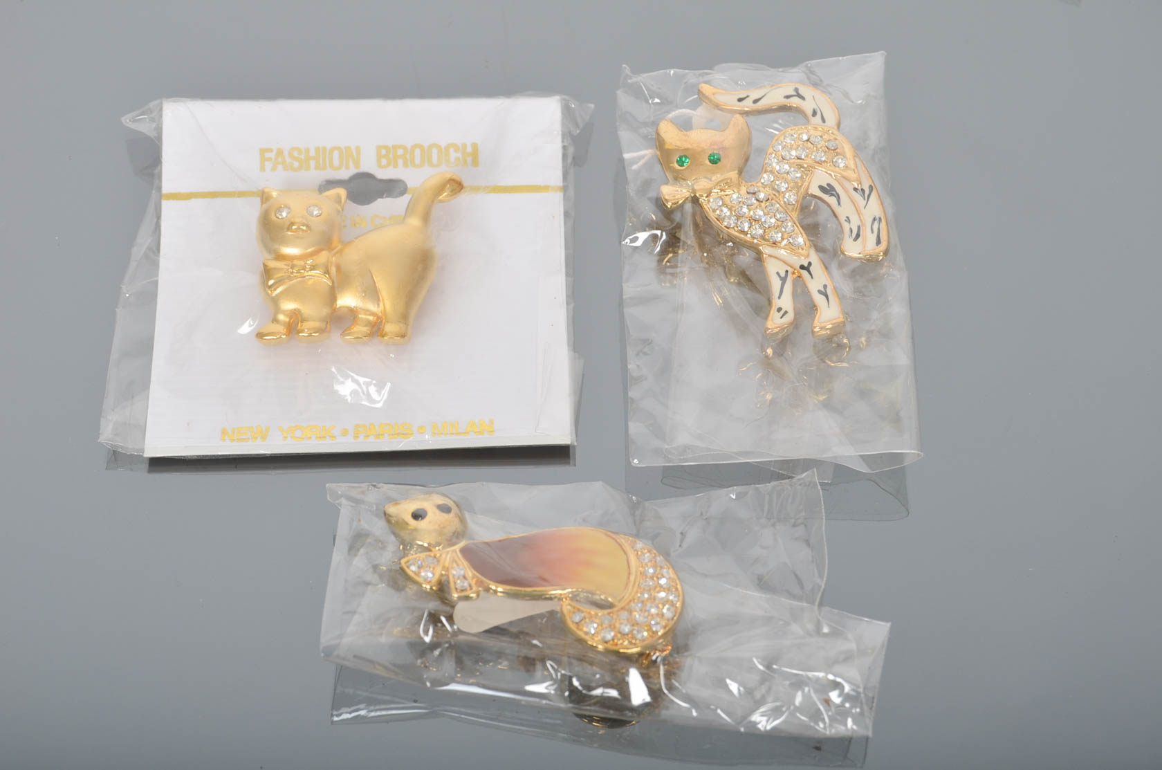 Assortment of Vintage Cat Brooches