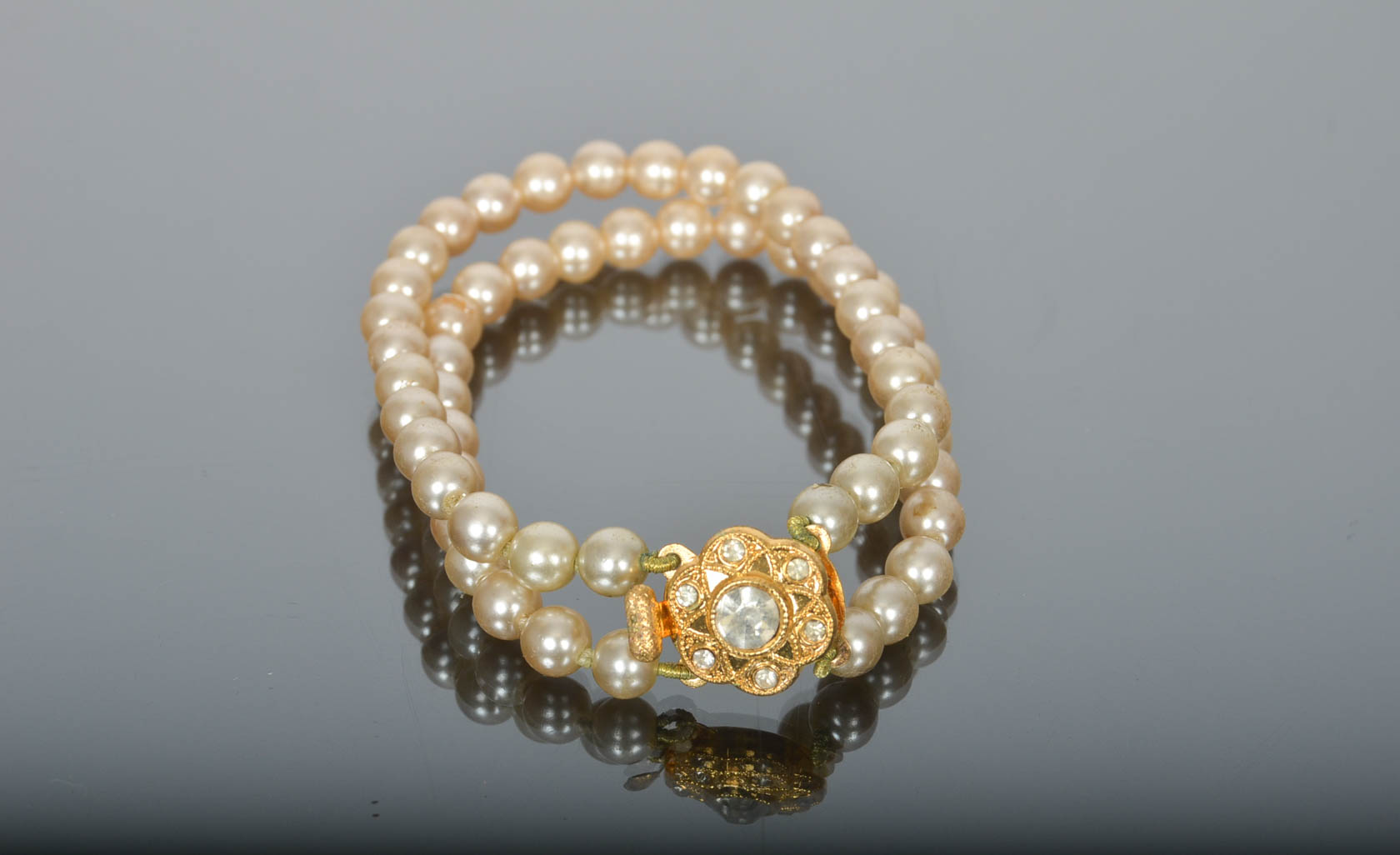 Wedding Set of Vintage Faux Pearl Bracelets