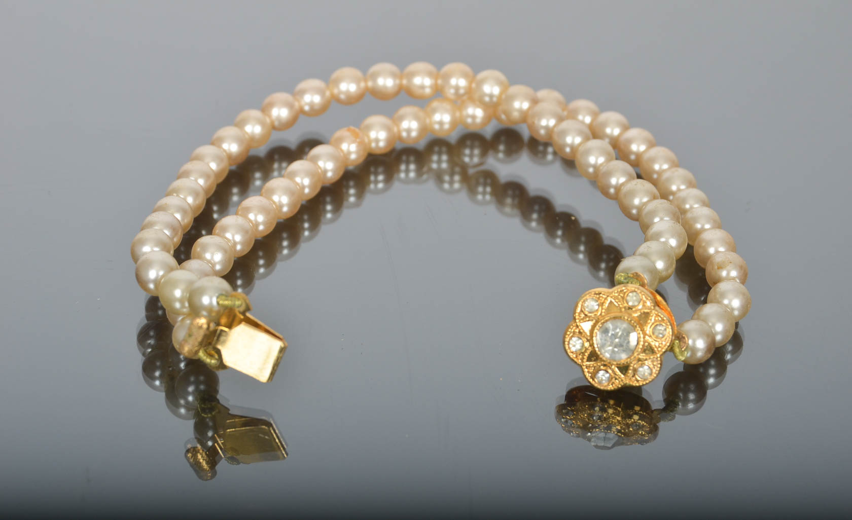 Wedding Set of Vintage Faux Pearl Bracelets