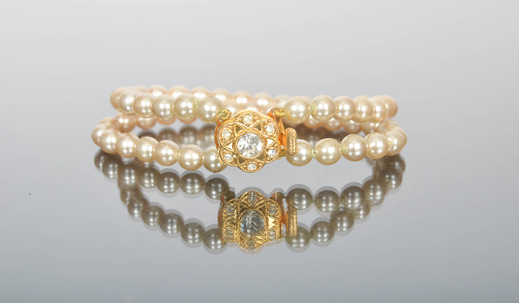 Wedding set of Vintage Faux Pearl Bracelets