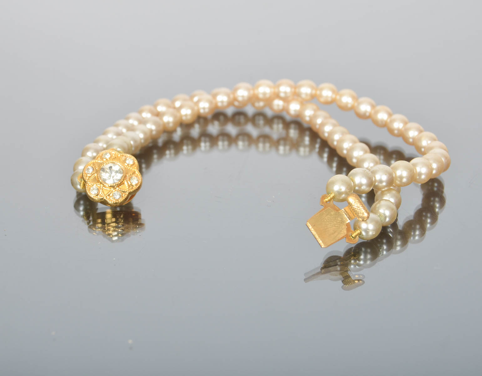 Wedding set of Vintage Faux Pearl Bracelets