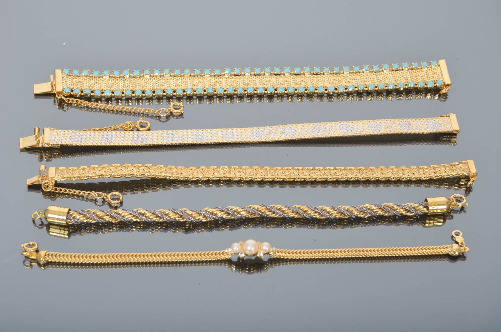 Collection of Vintage Costume Beacelets