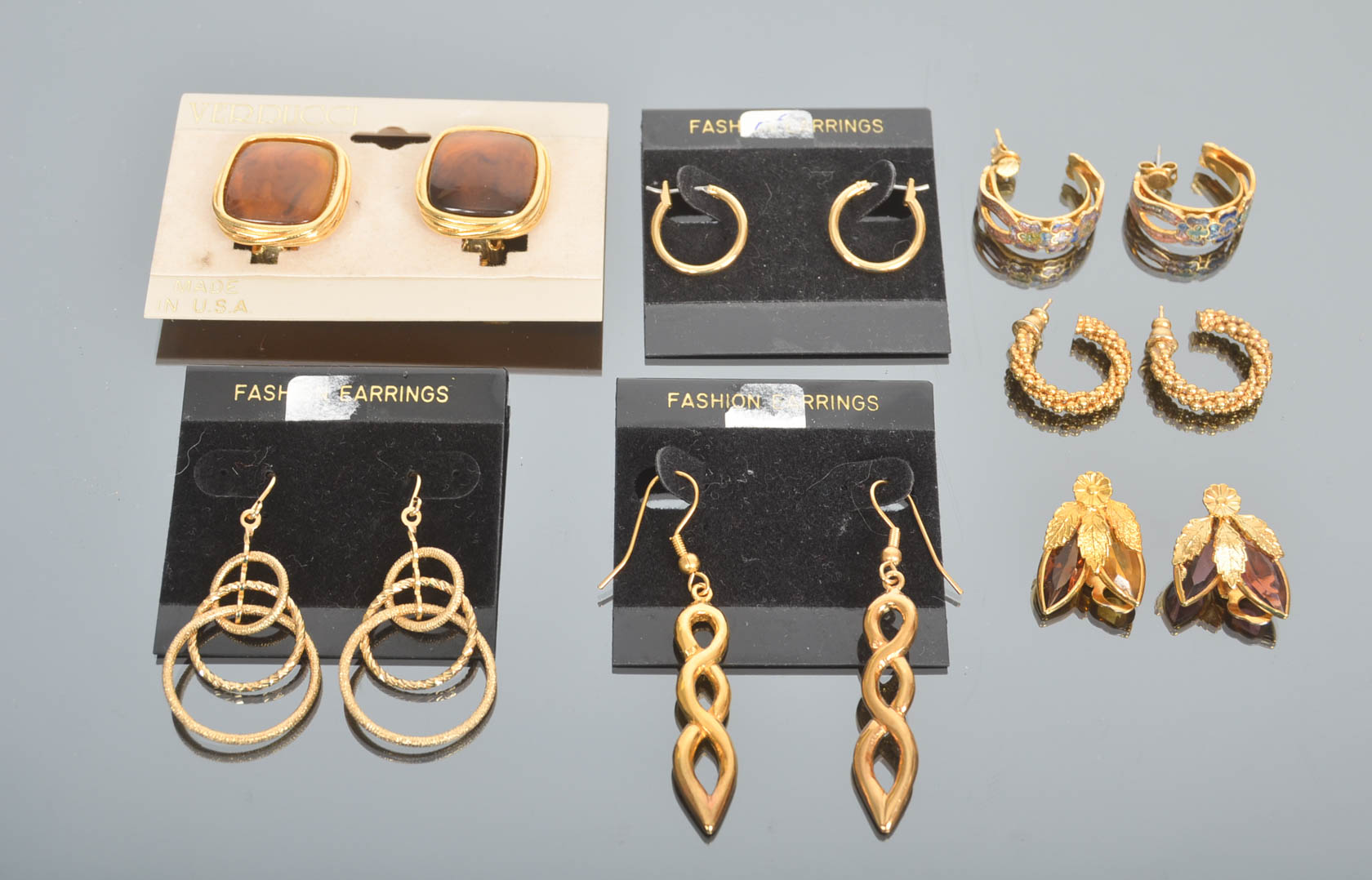 Collection of Gold Tone Earrings