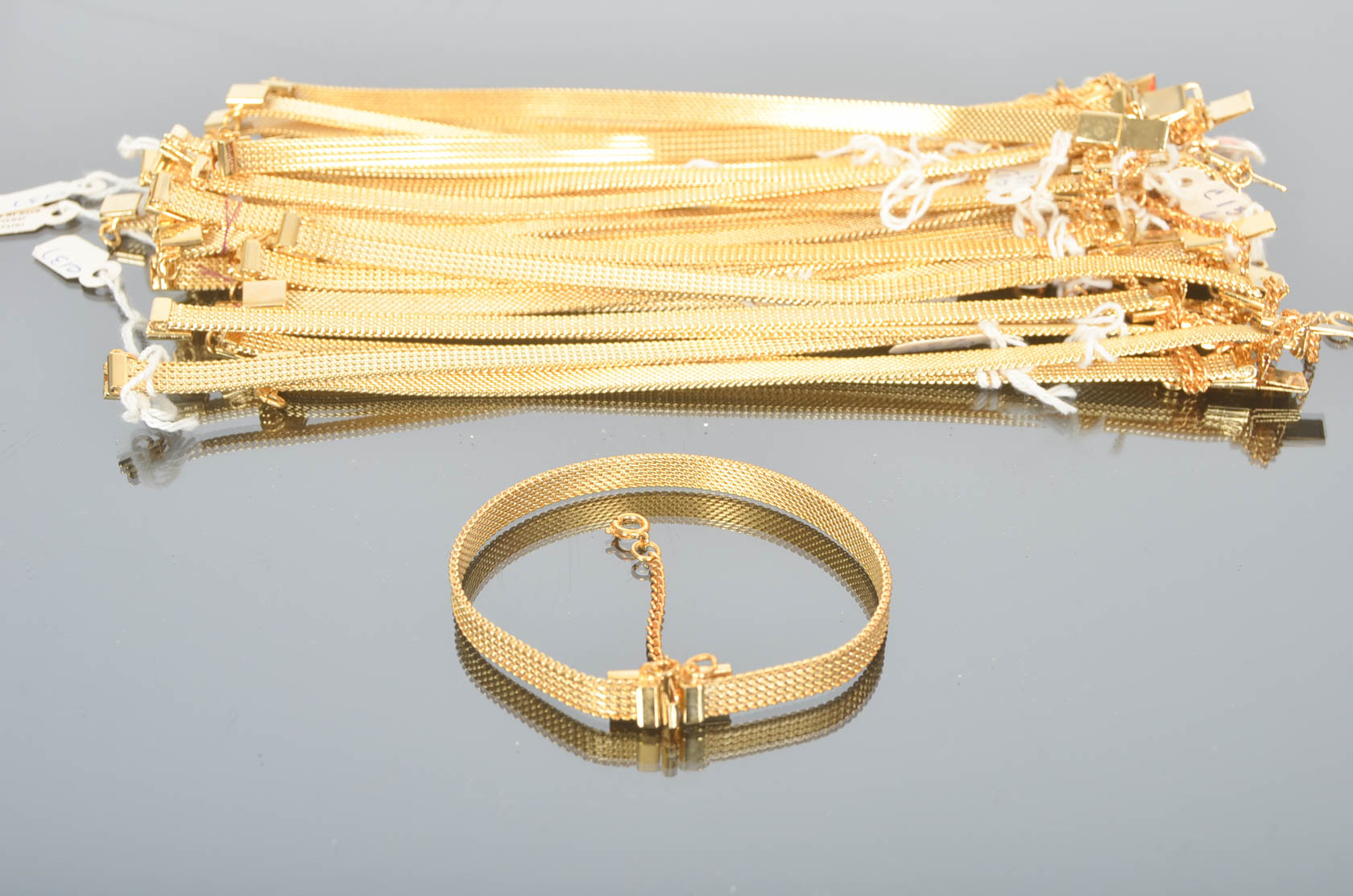 Wholesale Lot of Gold Tone Costume Bracelets
