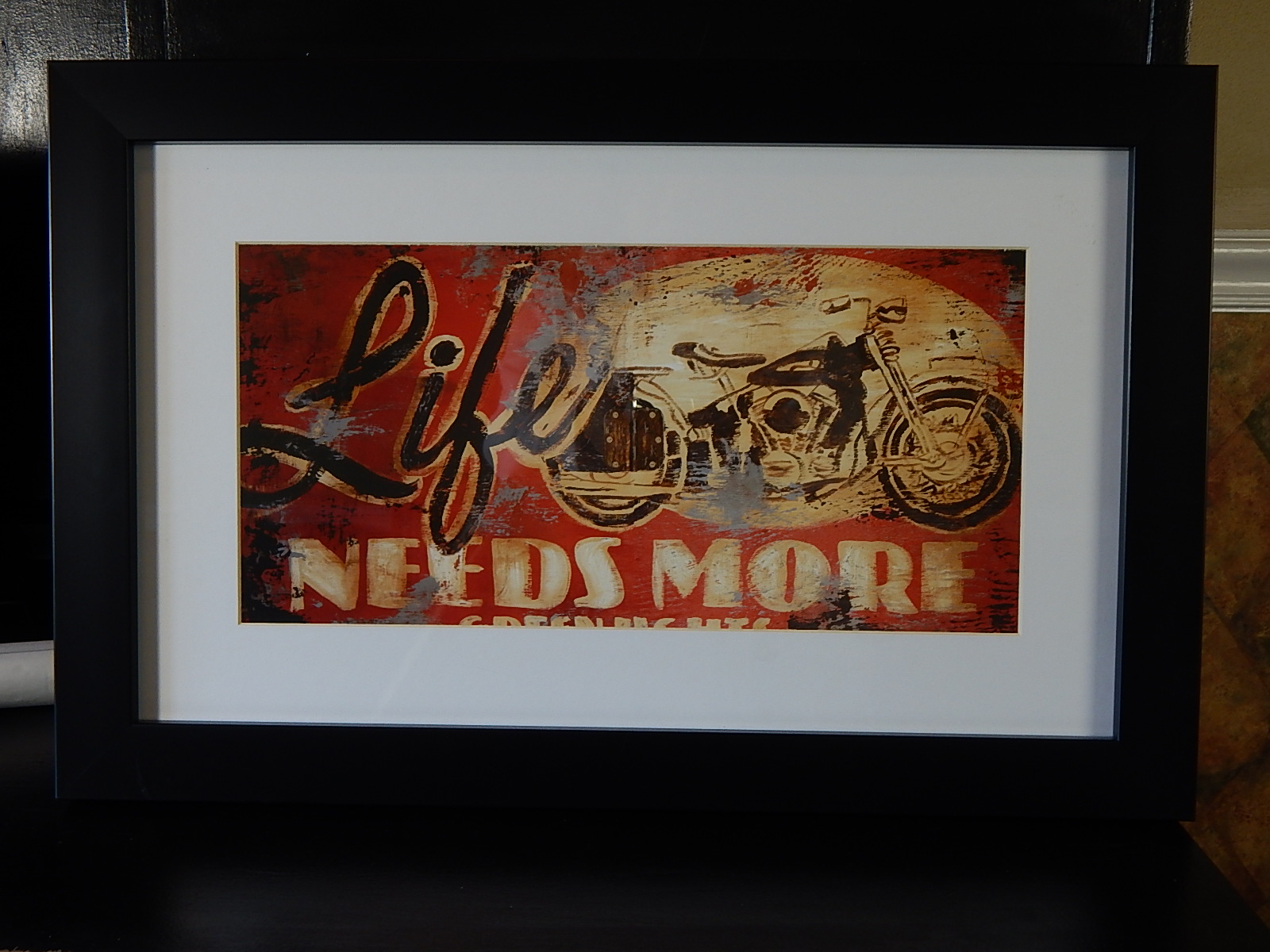 Decorative Miniature Motorcycles and Print