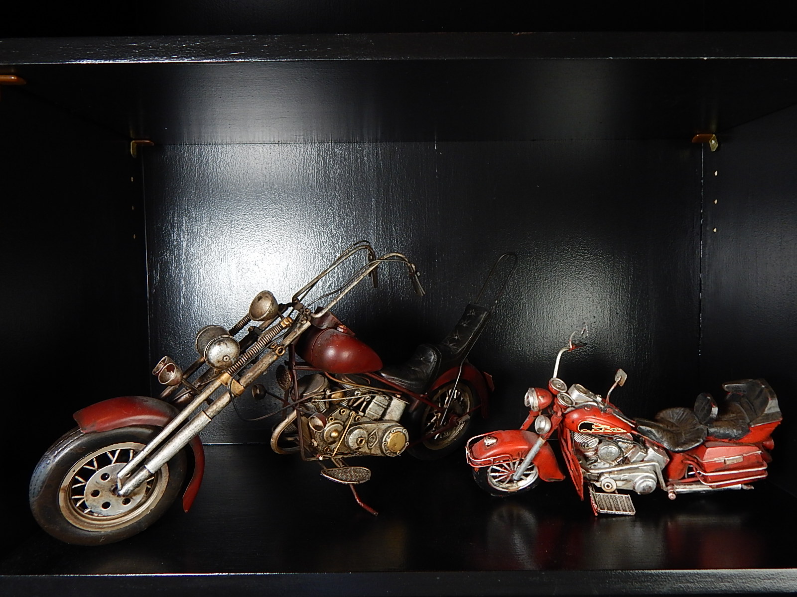 Decorative Miniature Motorcycles and Print