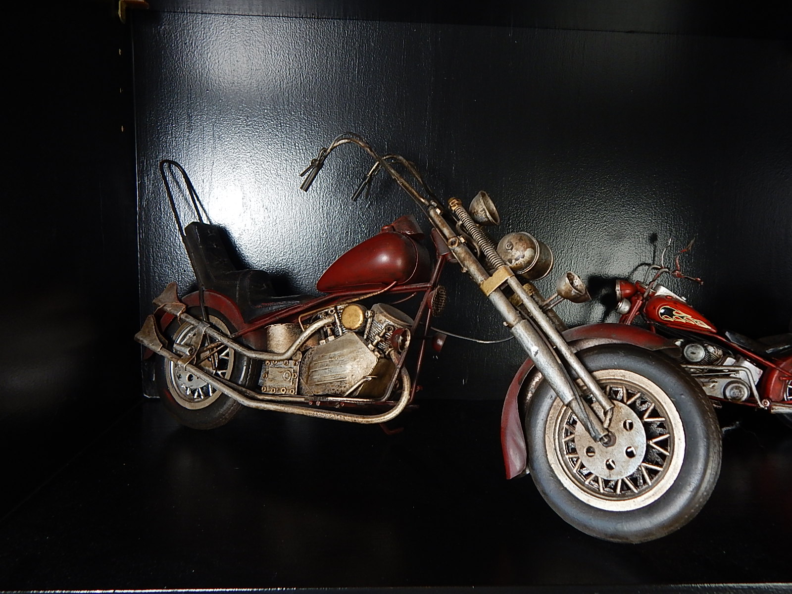 Decorative Miniature Motorcycles and Print