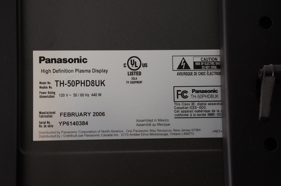 Panasonic HD Plasma Television