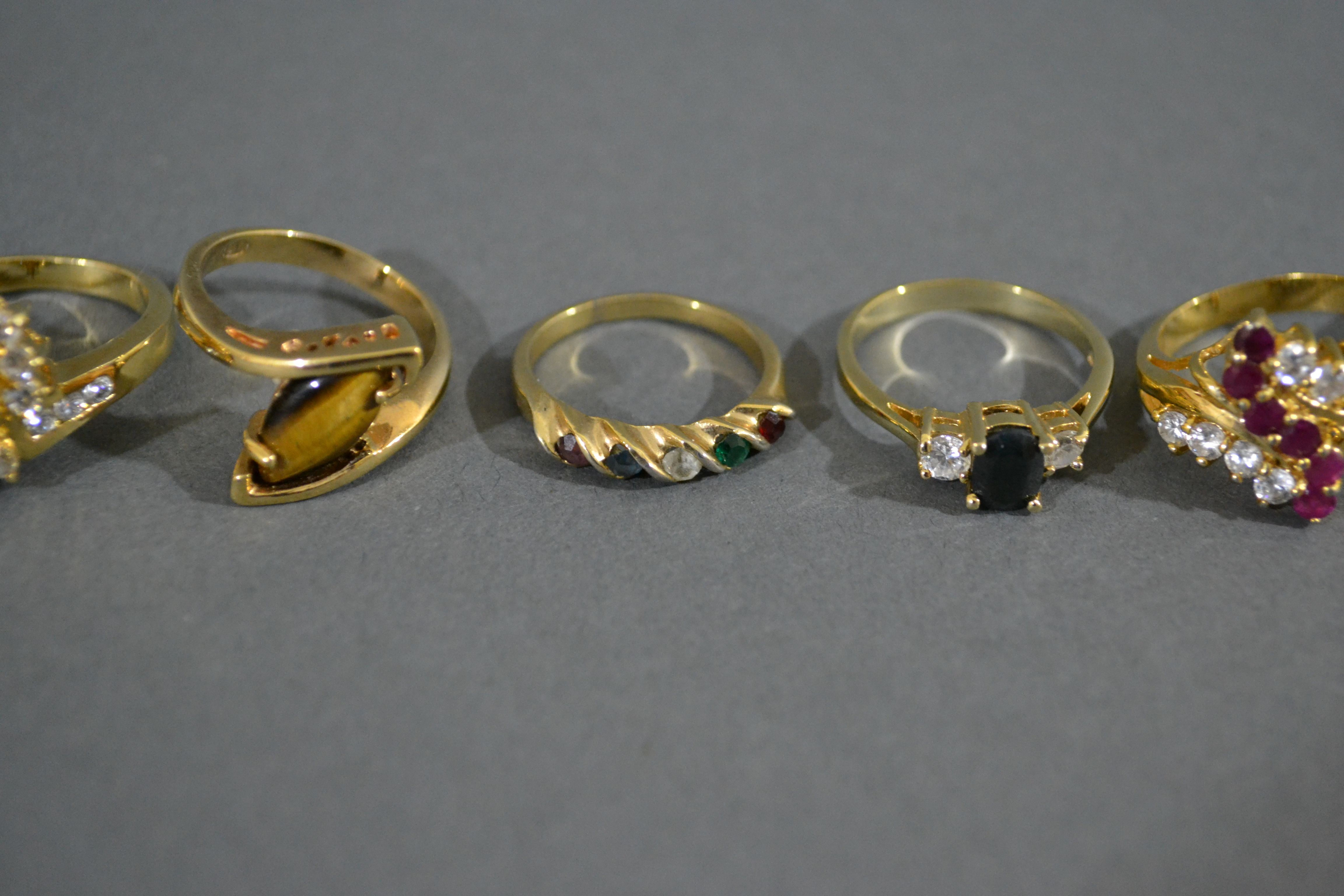 Collection of Gold-Tone Rings
