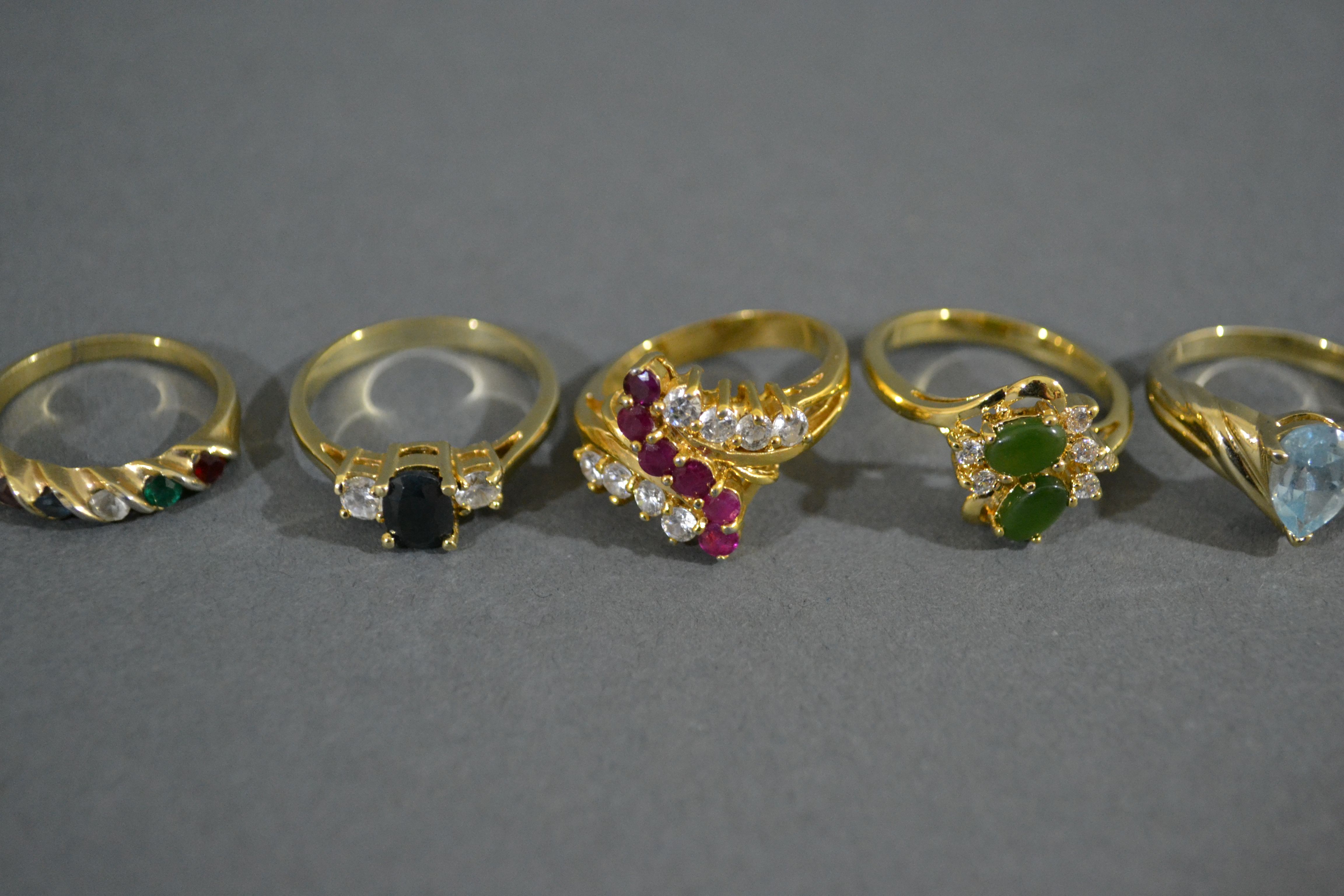 Collection of Gold-Tone Rings