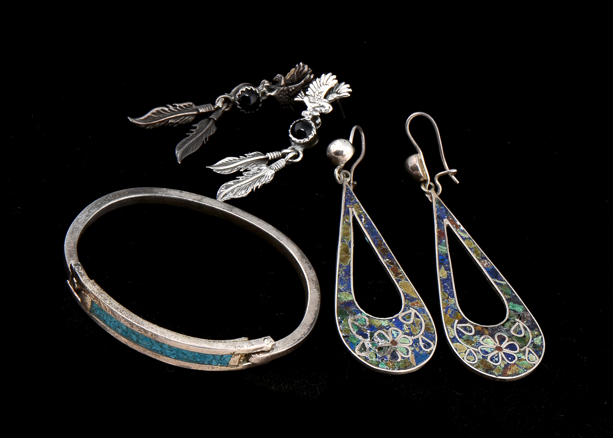 Vintage Mexican Silver Jewelry Including Taxco