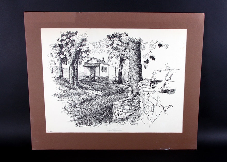 Joe Rigsby Lithograph of Maker's Mark Distillery Store