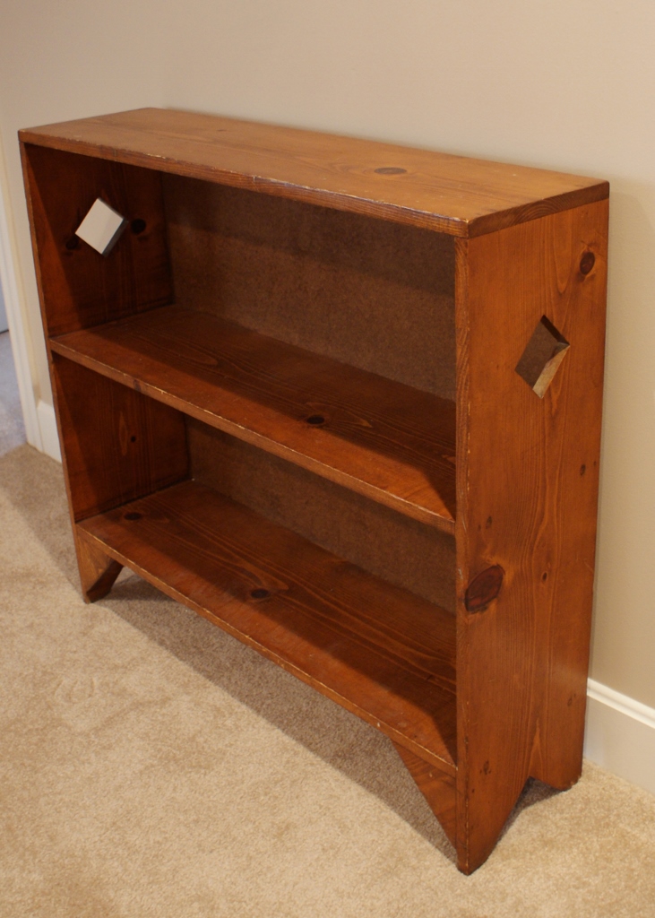 Pine Book Case With Diamond Cutouts