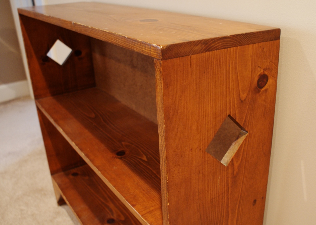 Pine Book Case With Diamond Cutouts