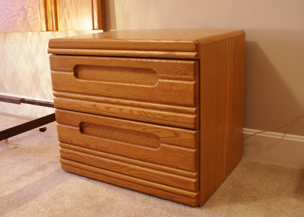 Vintage Solid Oak Nightstand