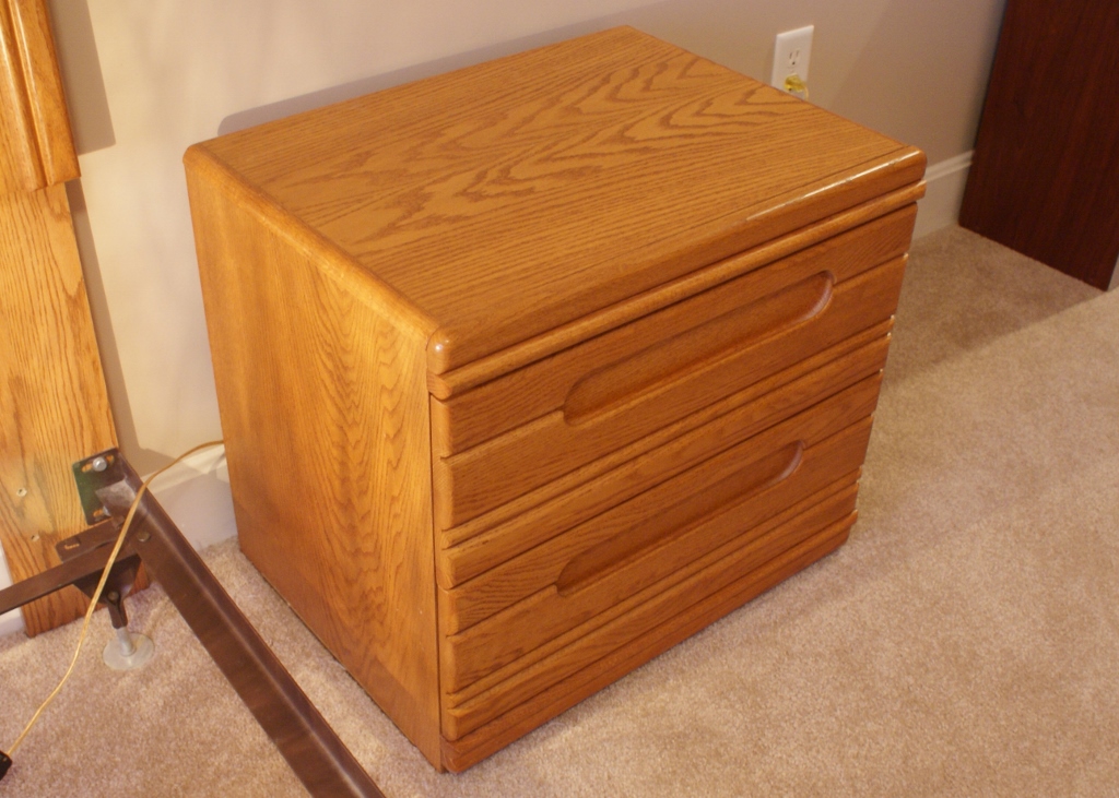 Vintage Solid Oak Nightstand
