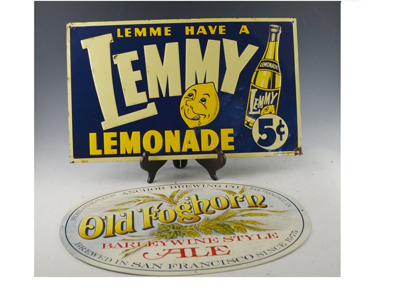 Two Vintage Tin Advertising Signs