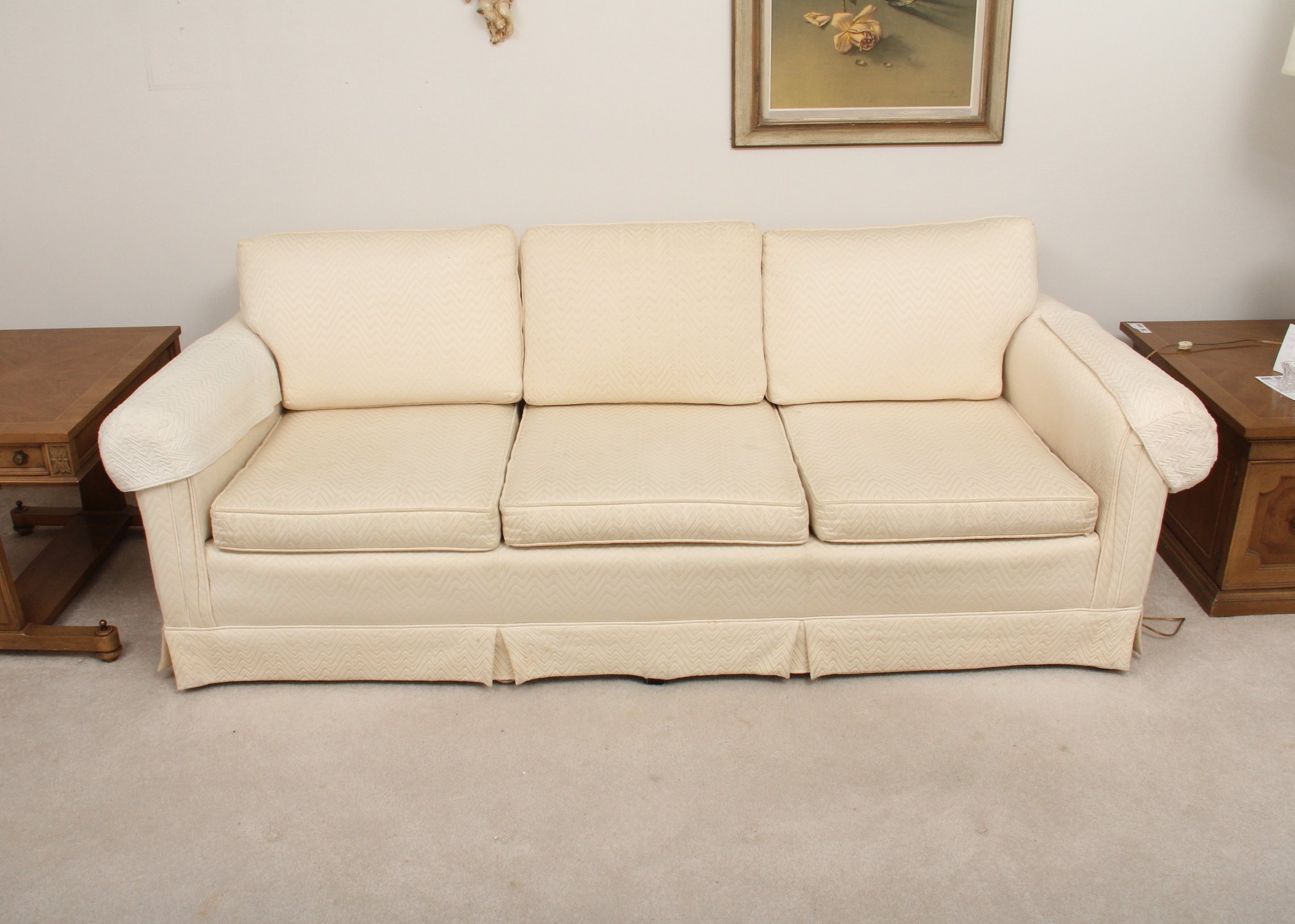 Upholstered Ivory Couch