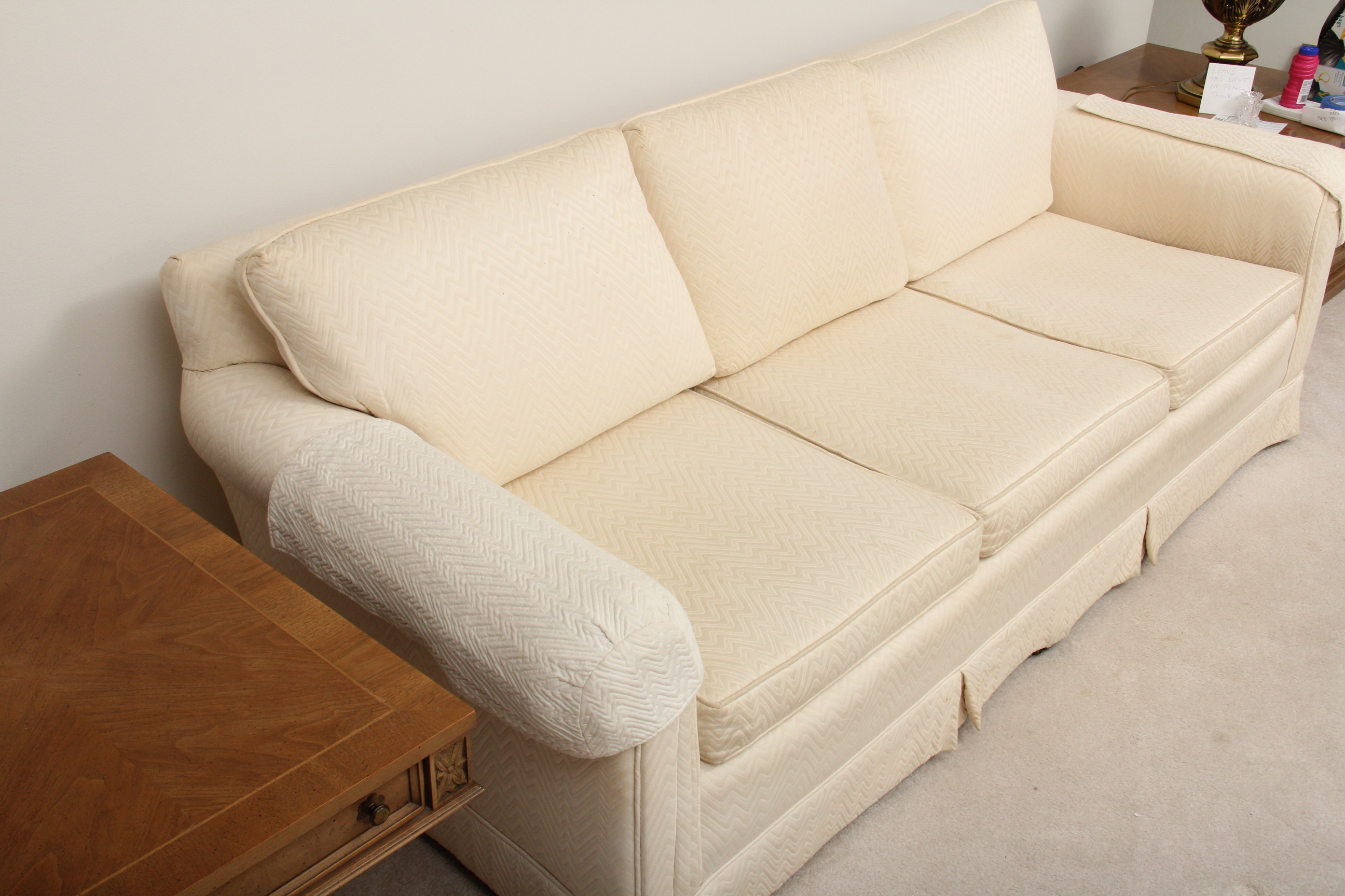 Upholstered Ivory Couch