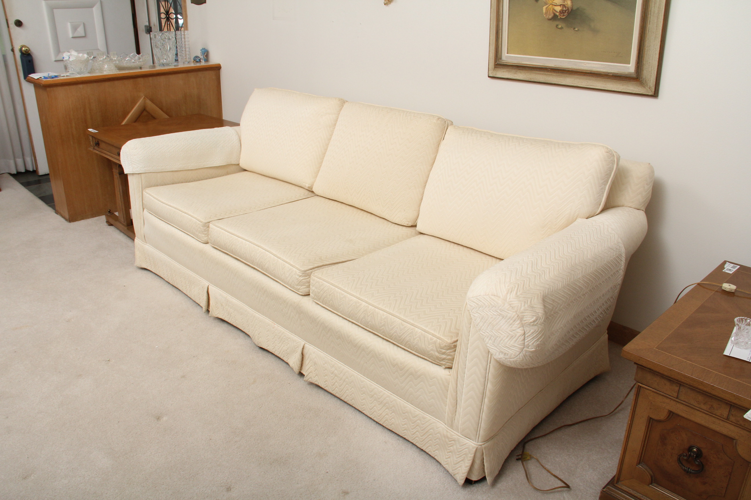 Upholstered Ivory Couch