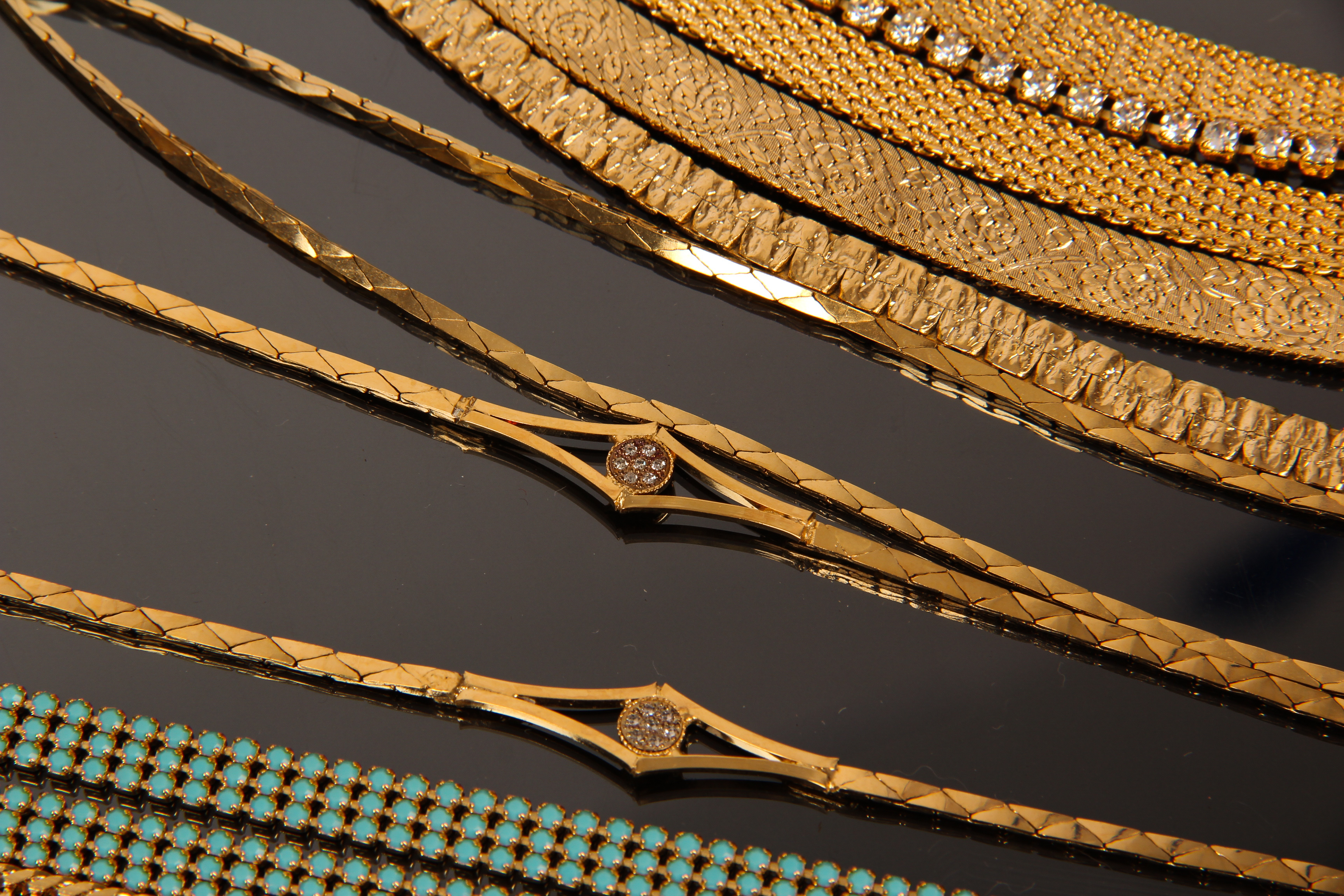 Collection of Vintage Gold Toned Fashion Necklaces