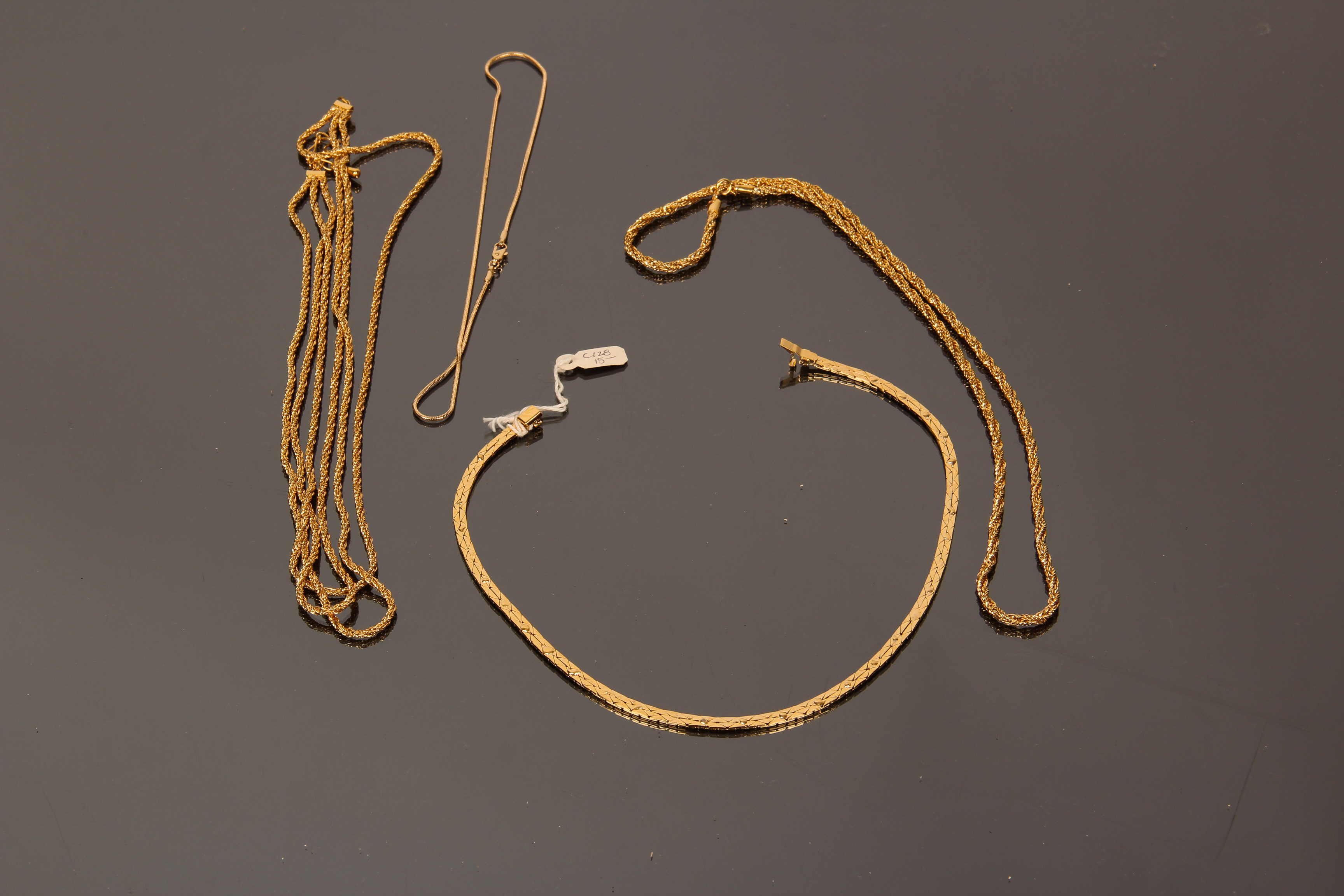 Assortment of Vintage Gold Tone Fashion Necklaces