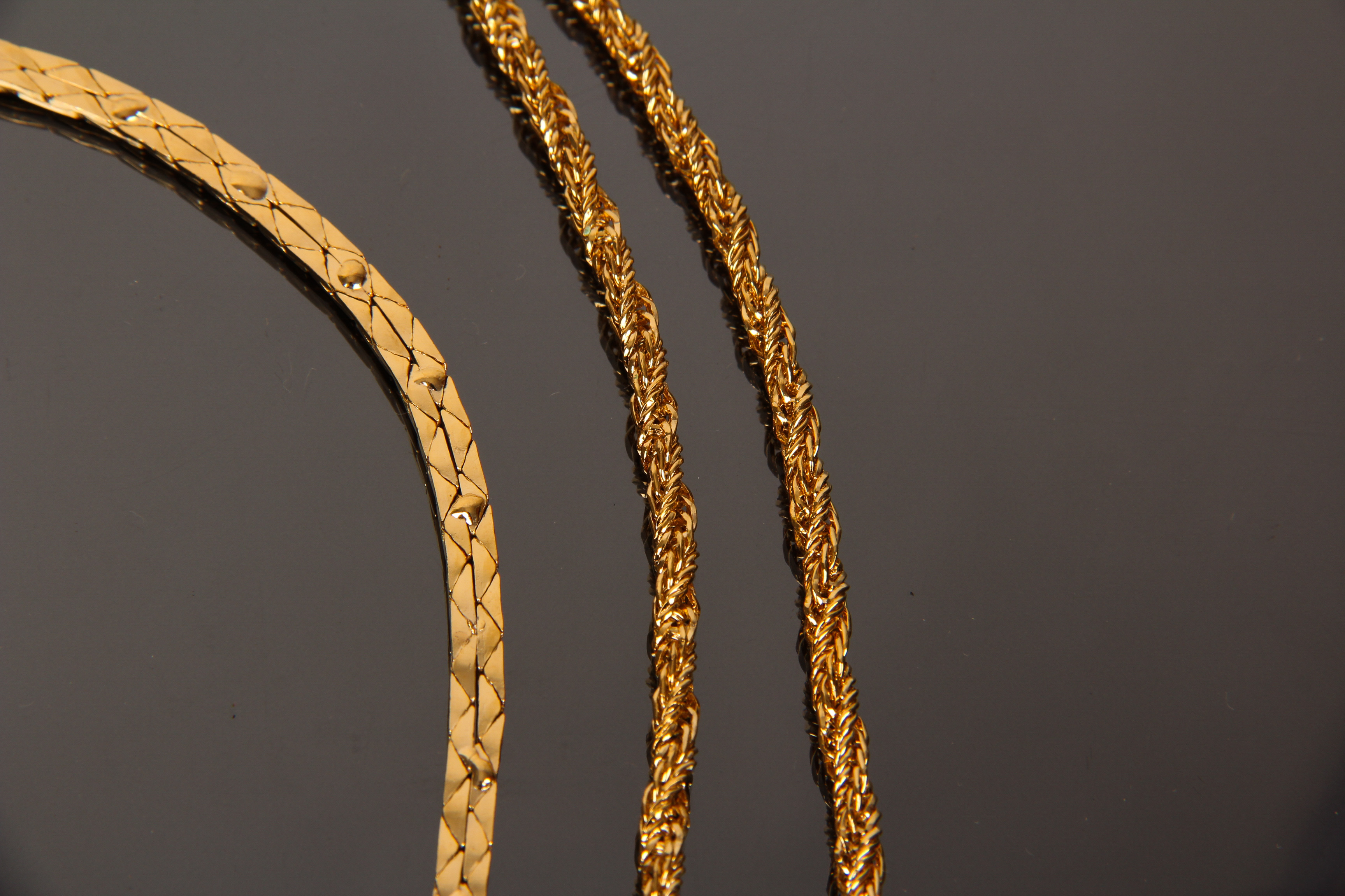 Assortment of Vintage Gold Tone Fashion Necklaces