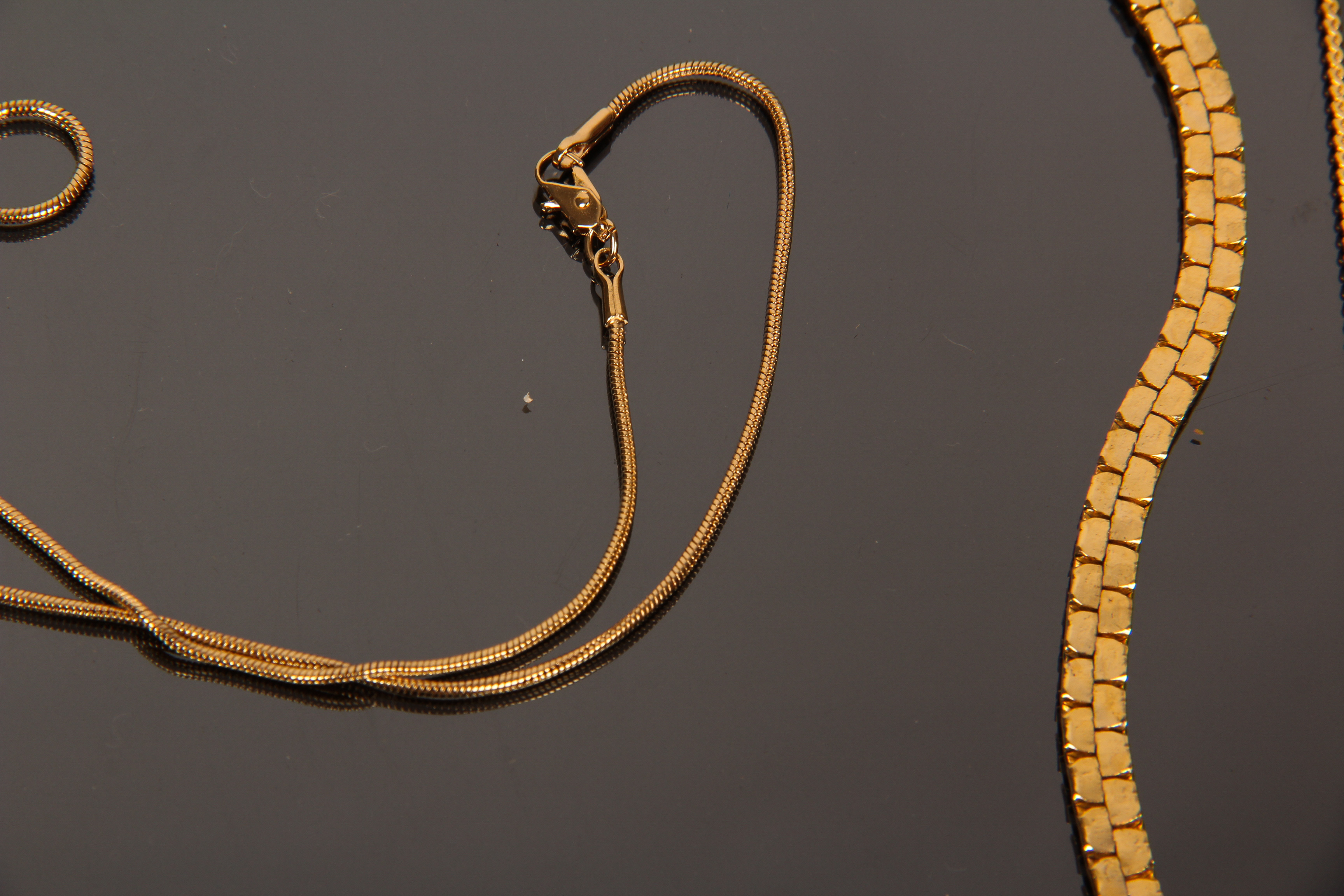 Assortment of Vintage Gold Tone Fashion Necklaces