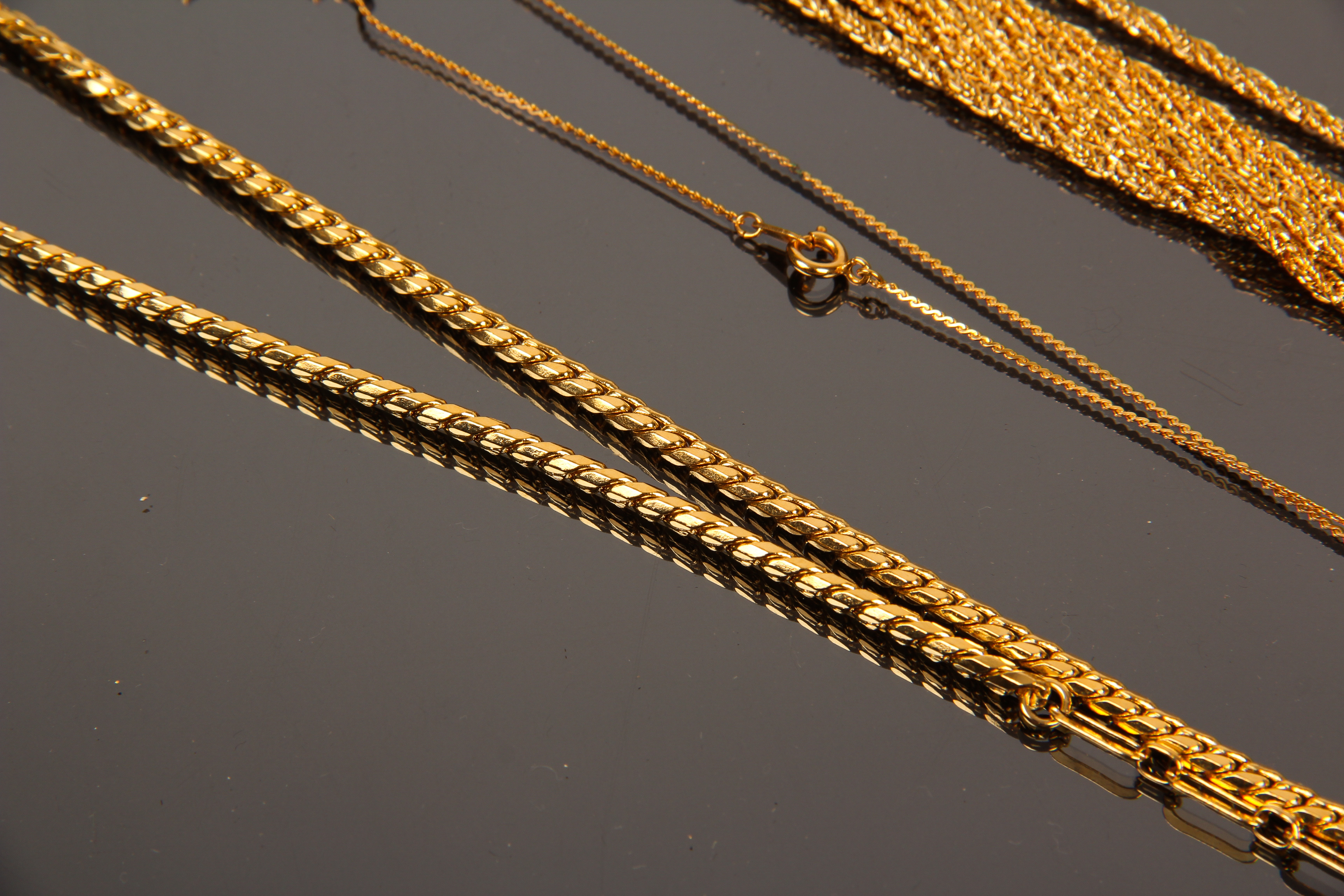 Assortment of Vintage Gold Tone Fashion Necklaces