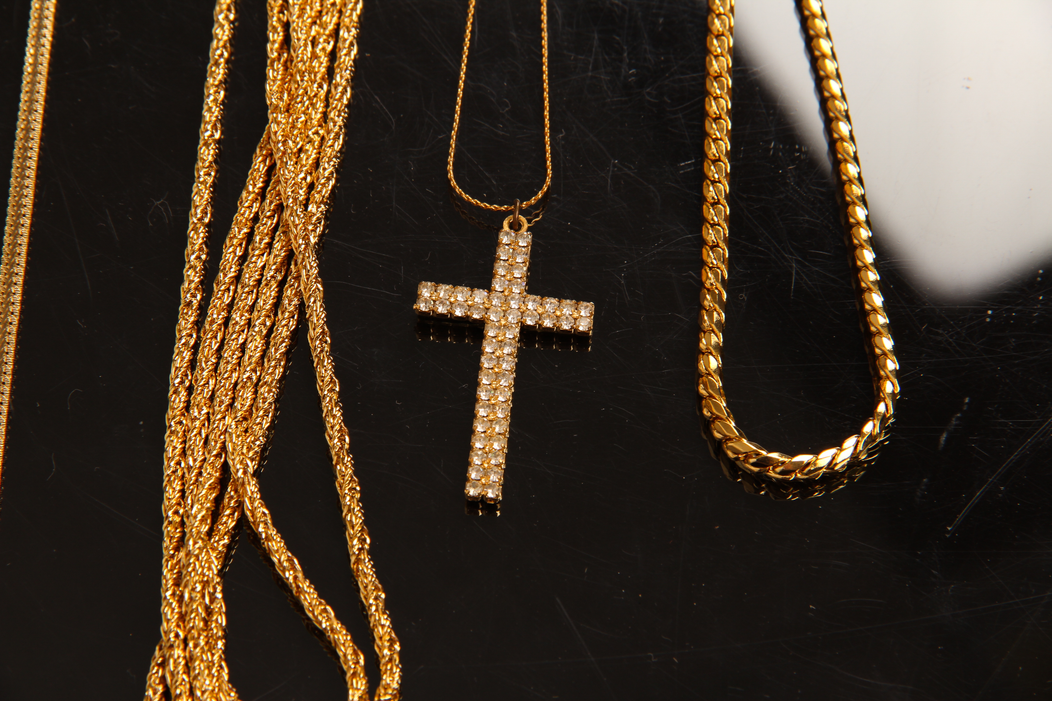 Assortment of Vintage Gold Tone Fashion Necklaces