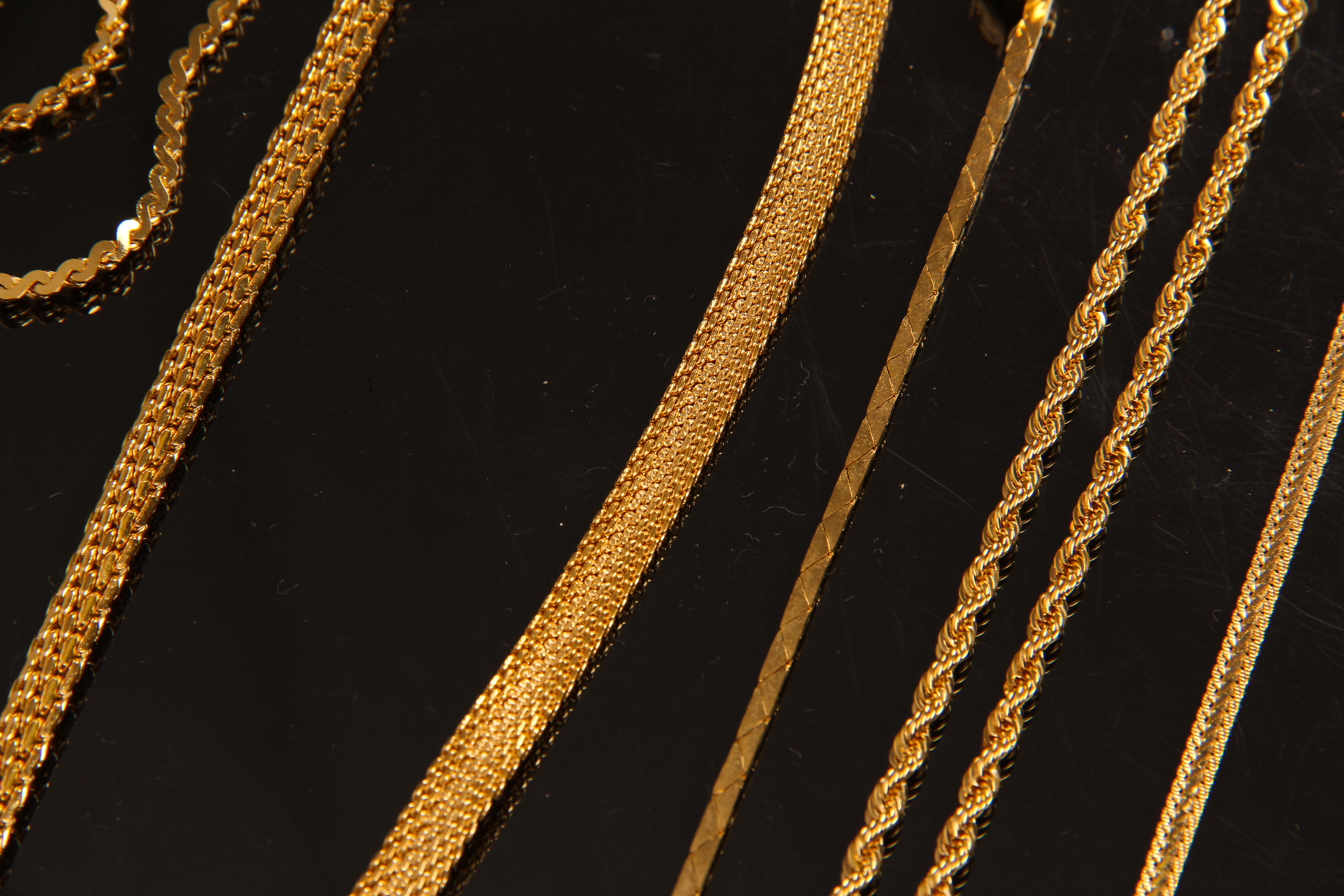 Assortment of Vintage Gold Tone Fashion Necklaces