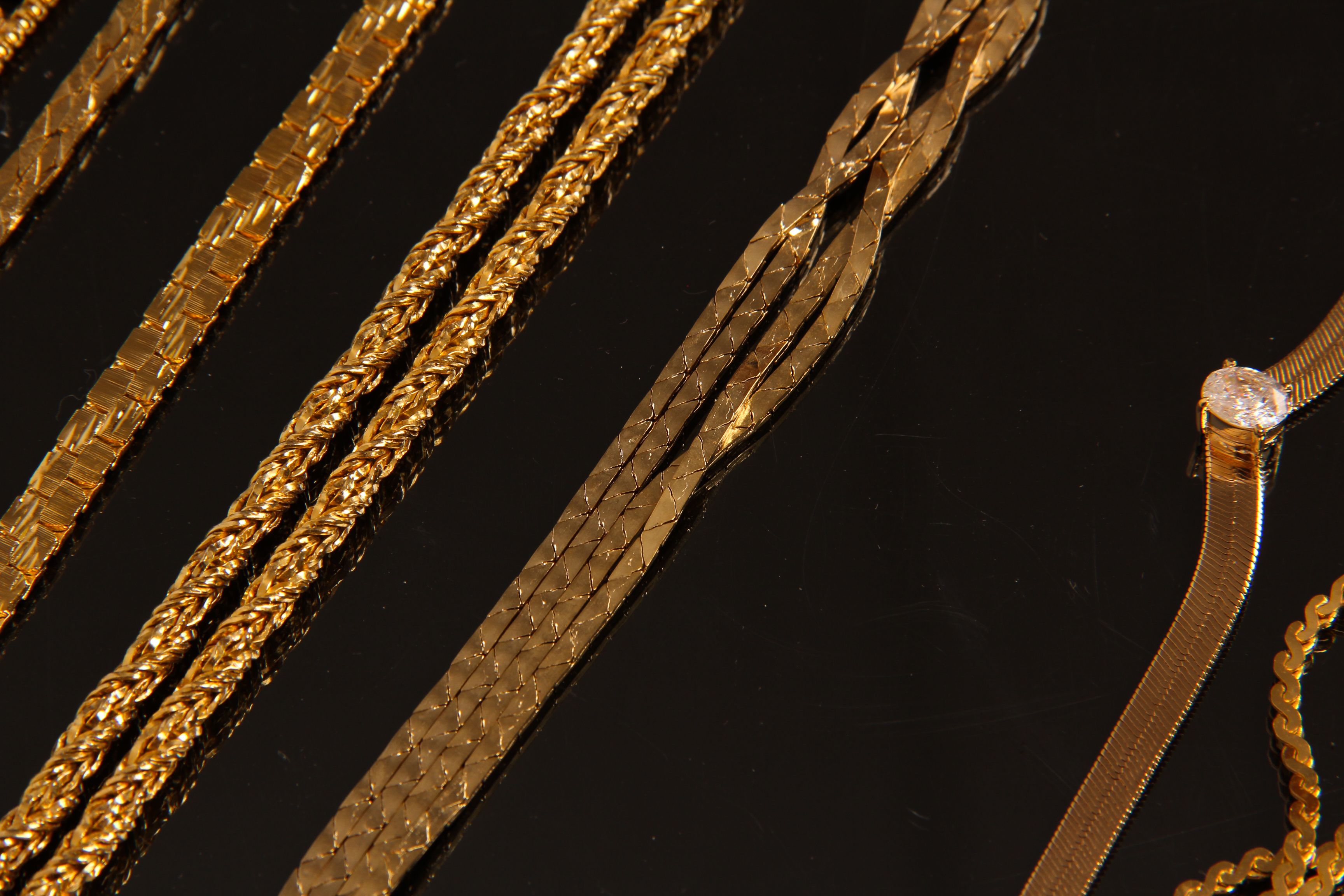 Assortment of Vintage Gold Tone Fashion Necklaces