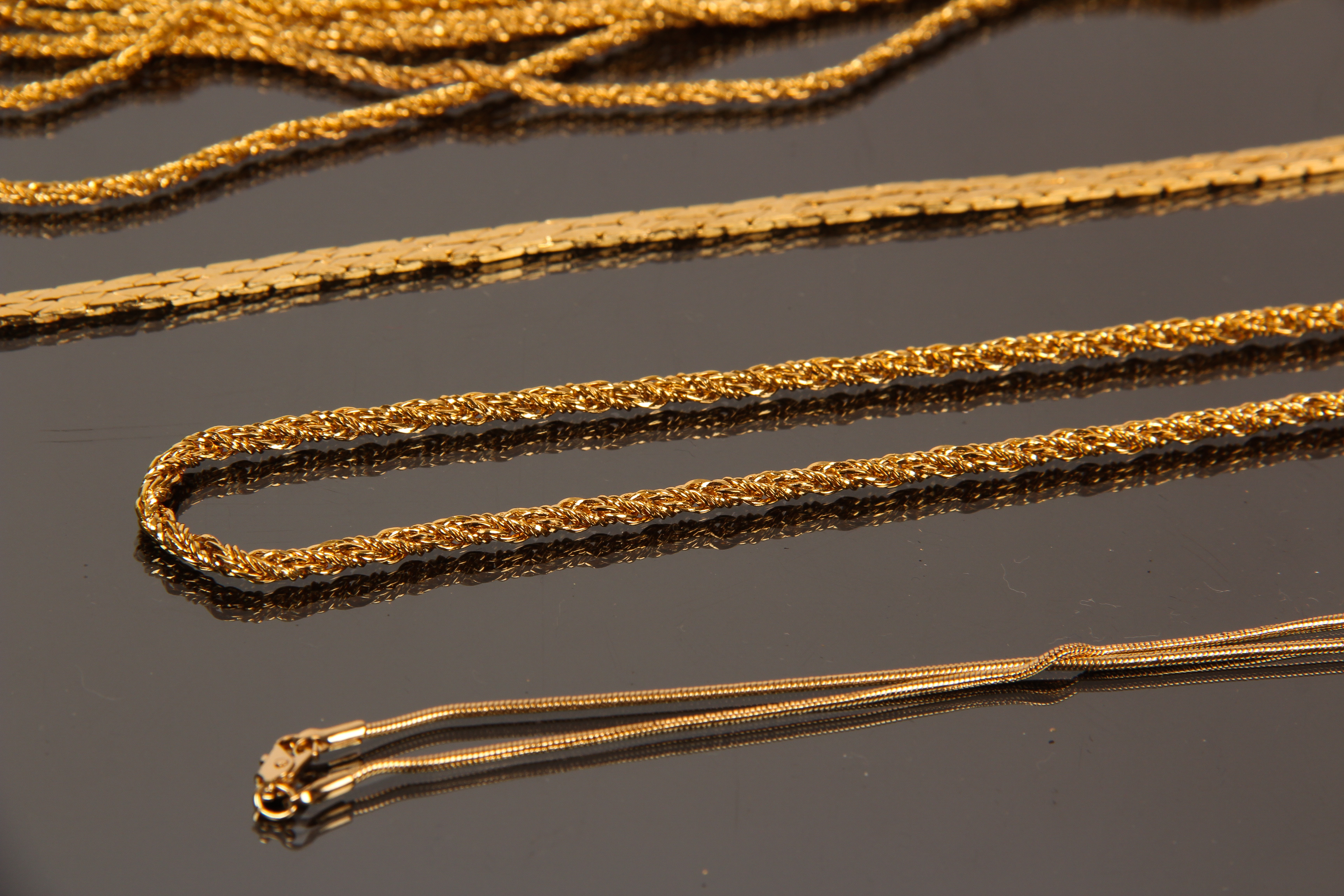 Collection of Vintage Gold Toned Costume Necklaces