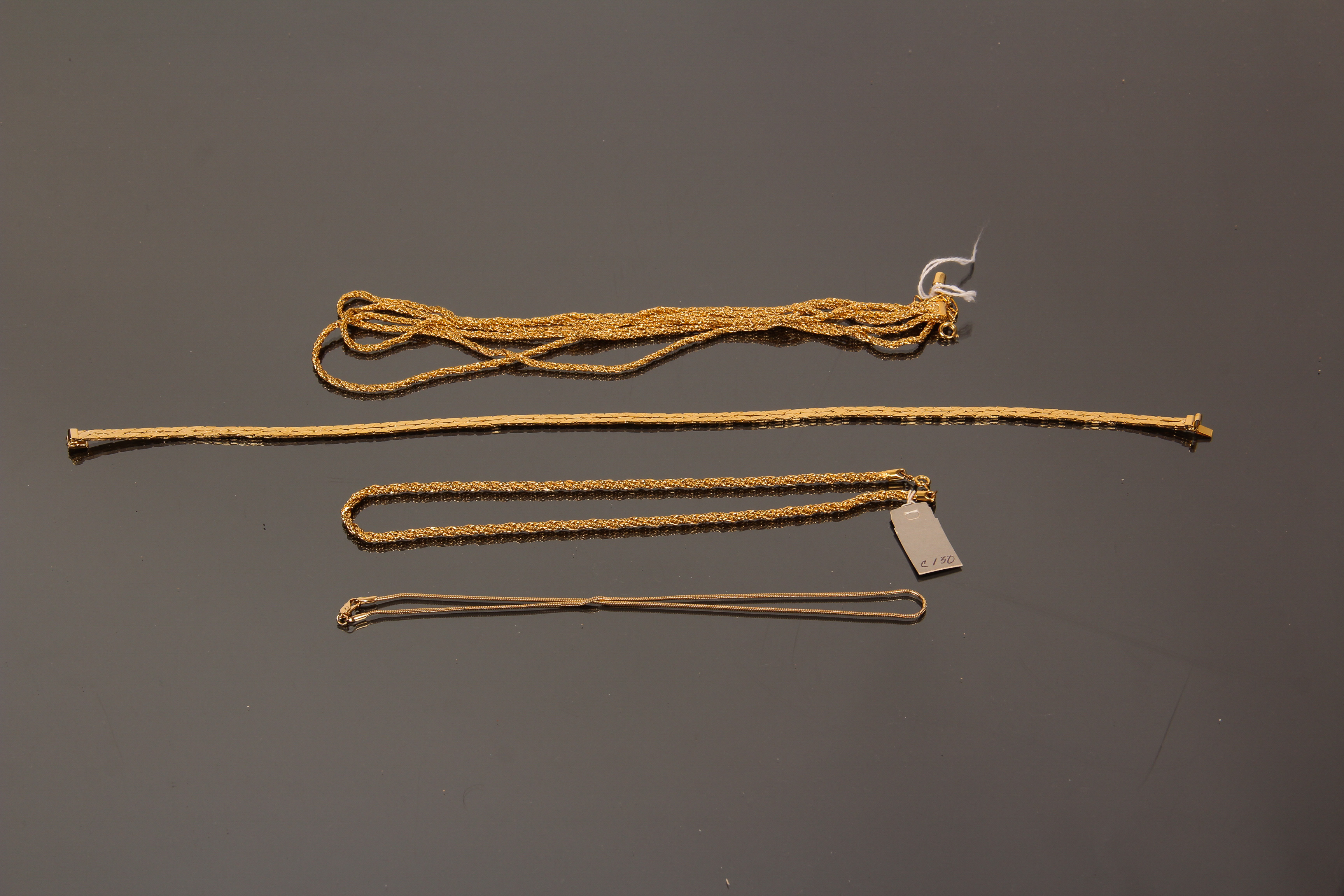 Collection of Vintage Gold Toned Costume Necklaces