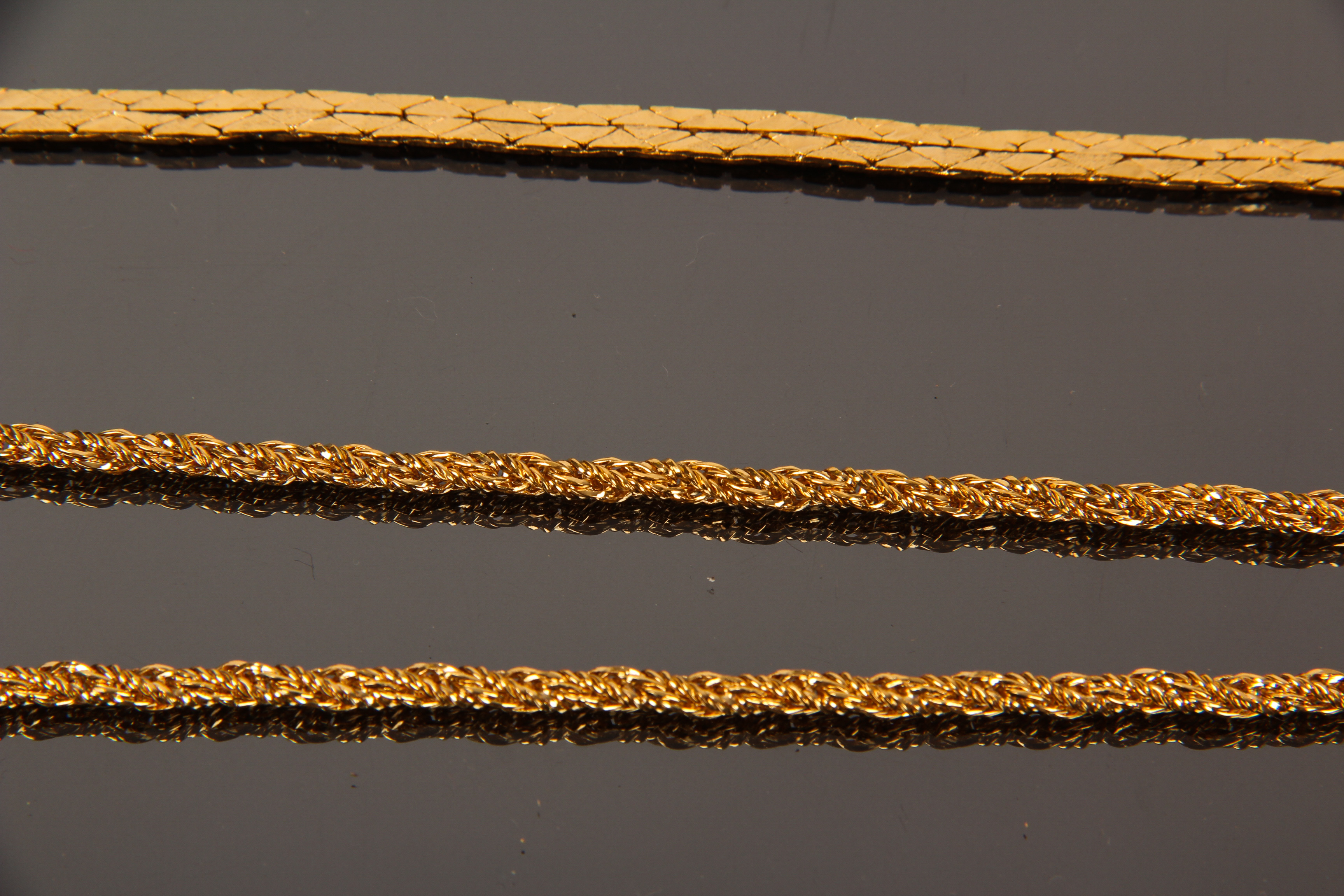 Collection of Vintage Gold Toned Costume Necklaces