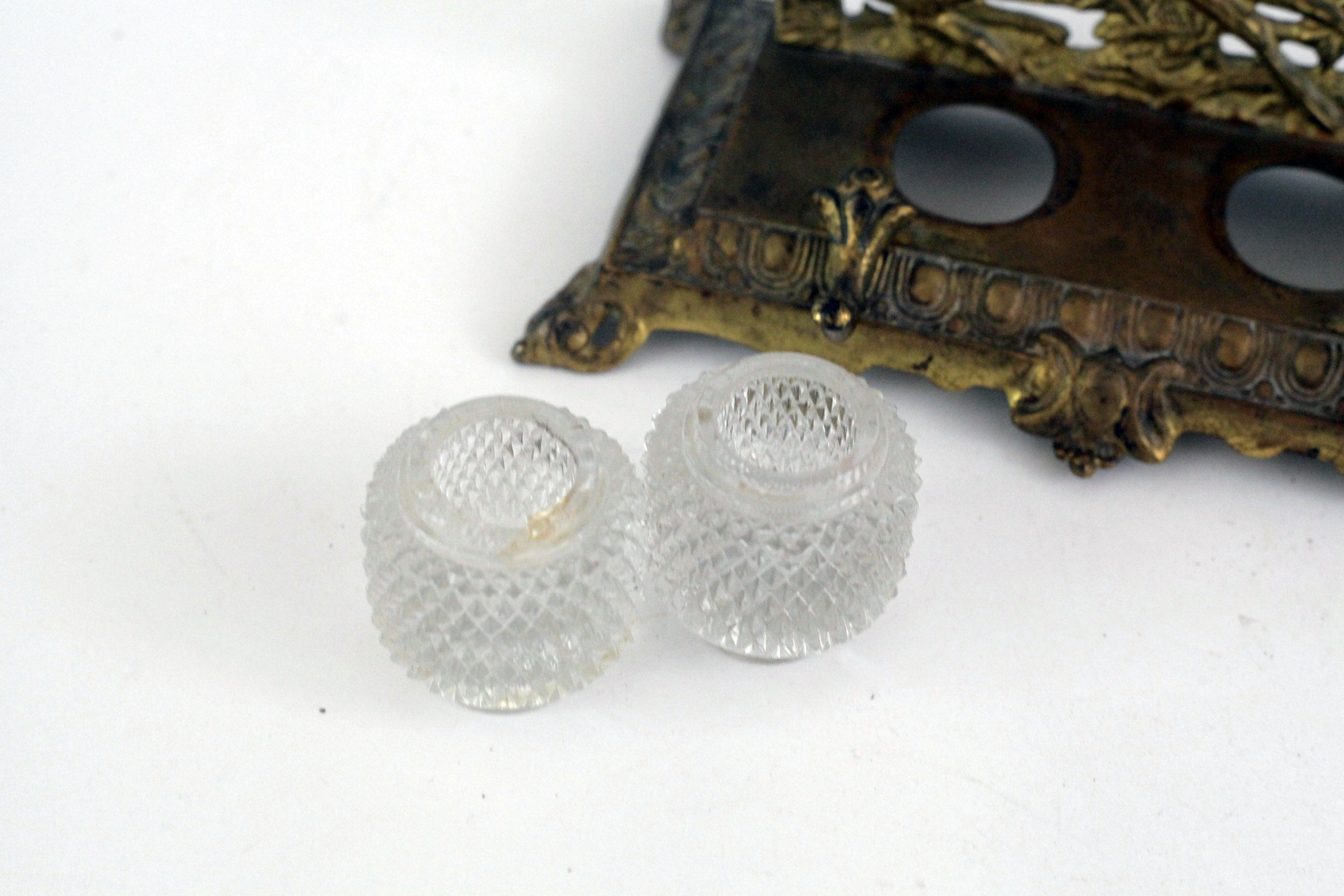 Bradley and Hubbard Inkwell with Glass Inserts