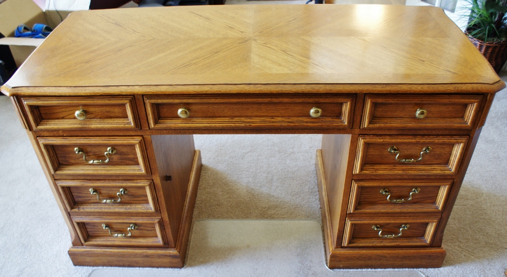 Solid Oak Executive Desk